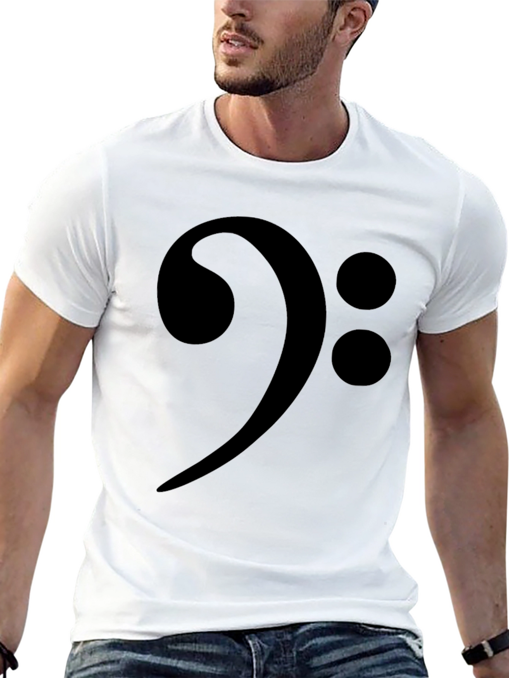 Bass Clef Music T-Shirt - Black Musical Symbol