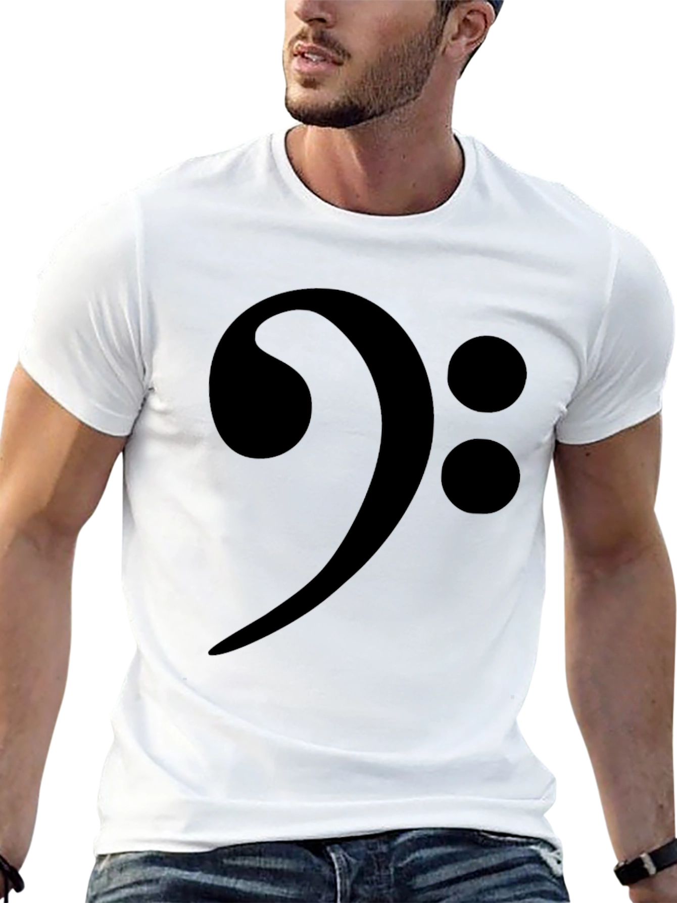 Bass Clef Music T-Shirt - Black Musical Symbol