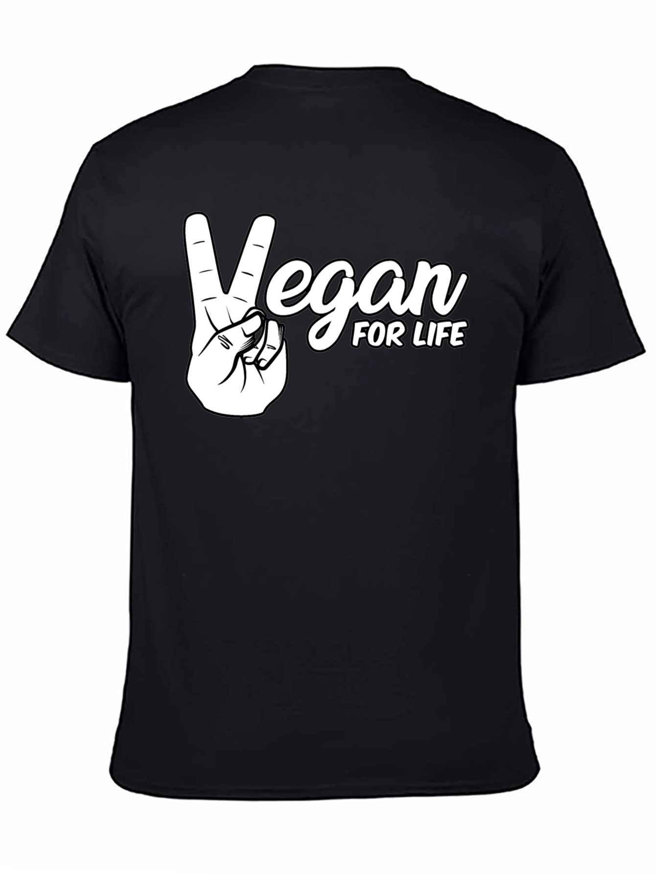 Vegan For Life T-Shirt Peace Sign Animal Rights Tee