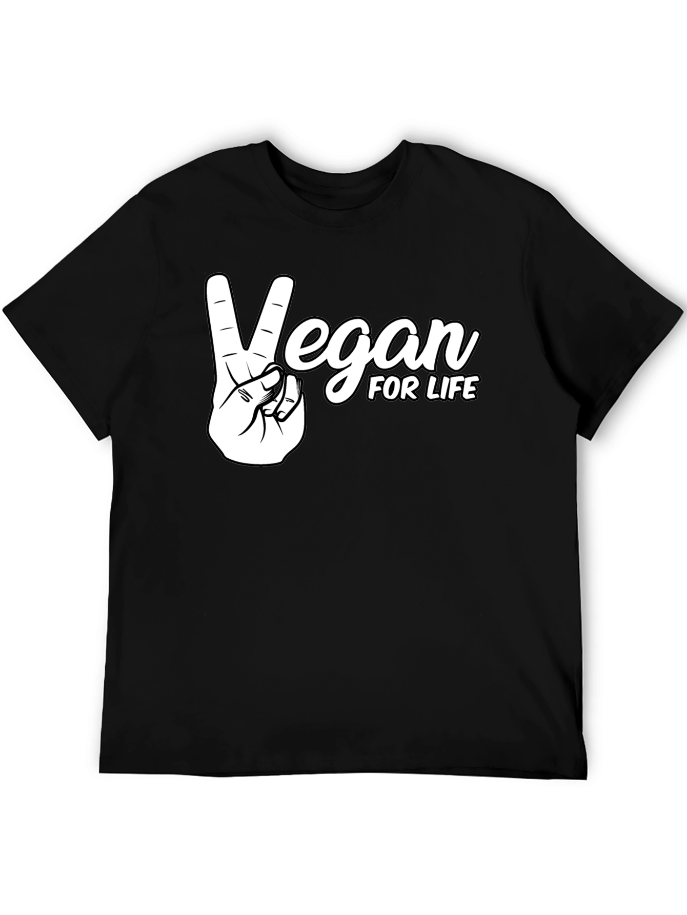 Vegan For Life T-Shirt Peace Sign Animal Rights Tee