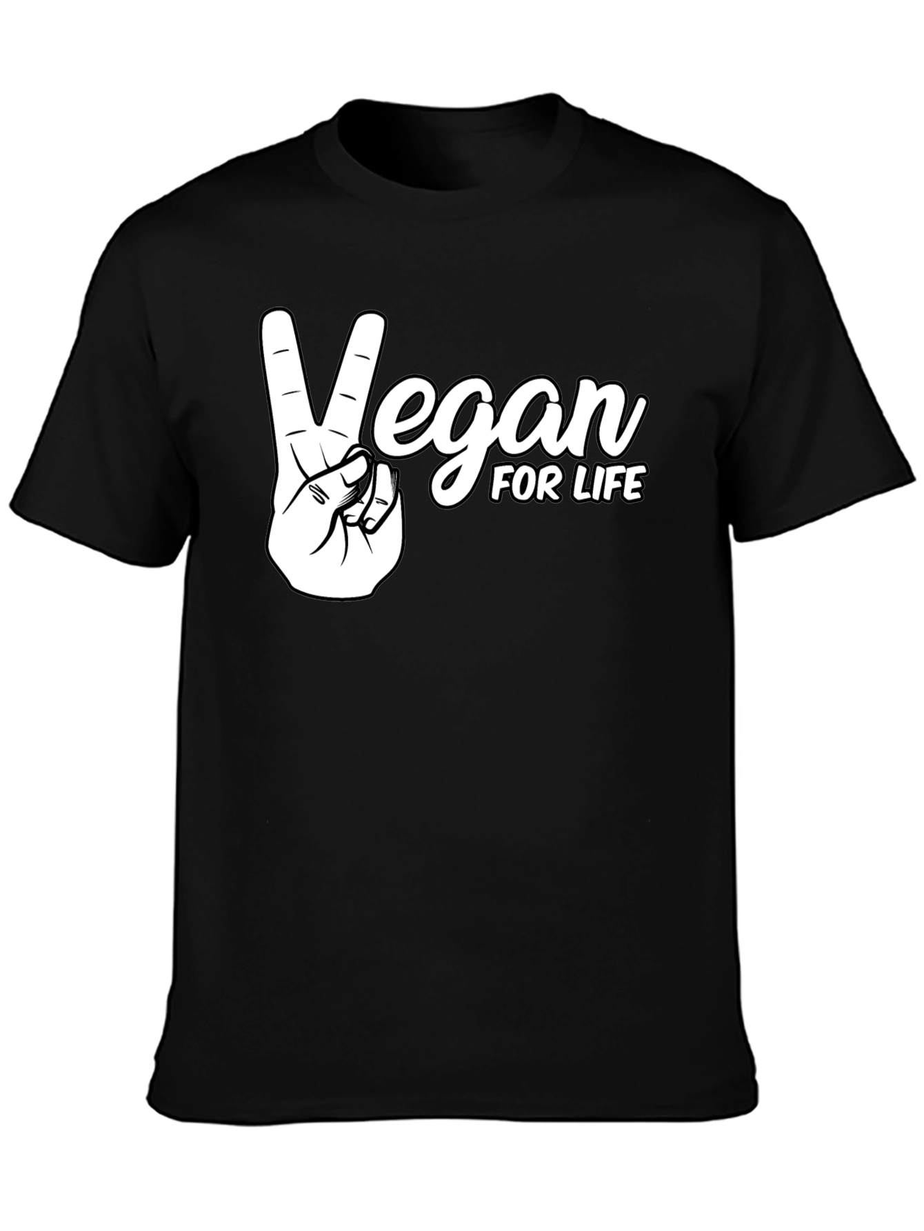 Vegan For Life T-Shirt Peace Sign Animal Rights Tee