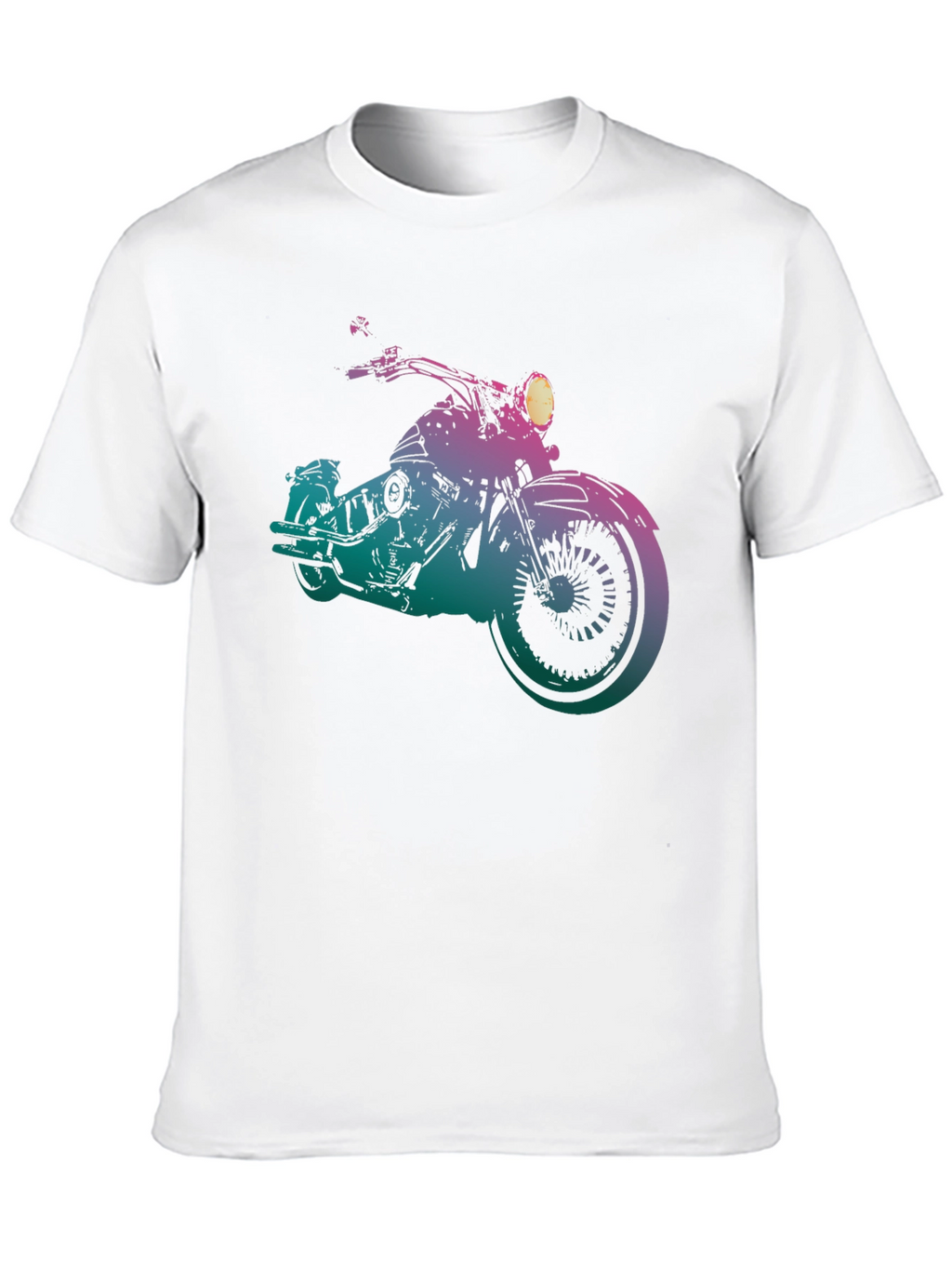 Motorcycle Graphic Tee - Gradient Bike Design