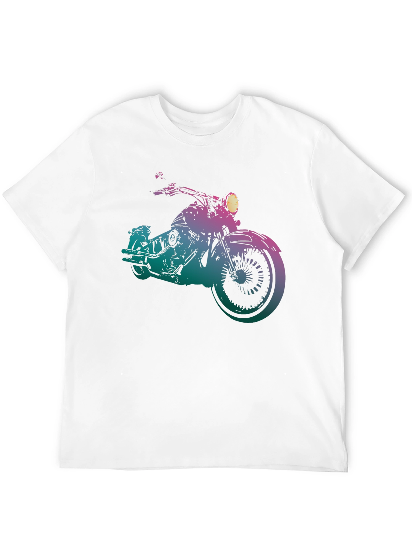 Motorcycle Graphic Tee - Gradient Bike Design