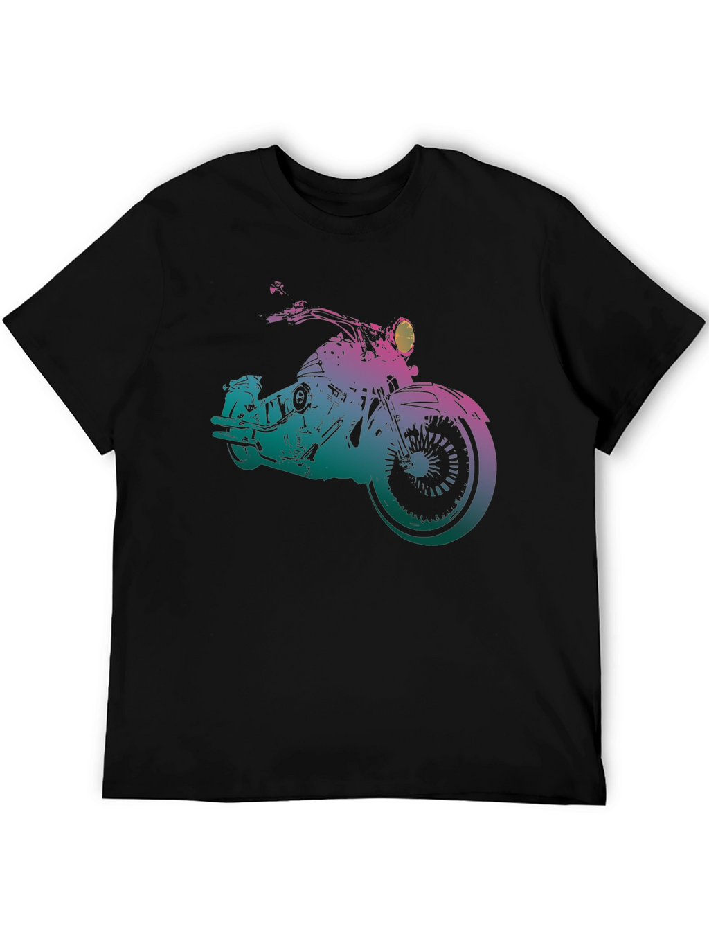 Motorcycle Graphic Tee - Gradient Bike Design