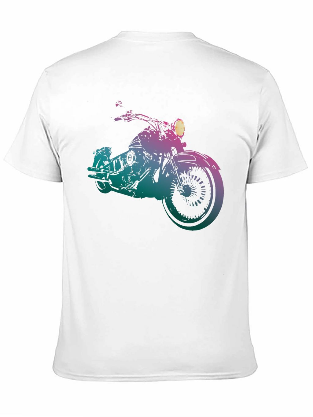 Motorcycle Graphic Tee - Gradient Bike Design