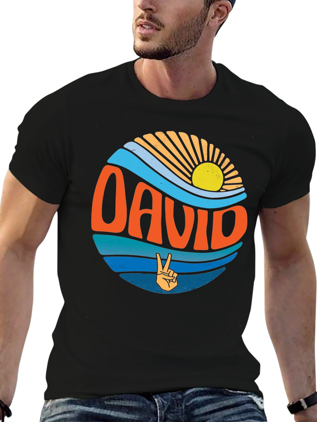 Retro David T-Shirt - Peace & Sunshine Design