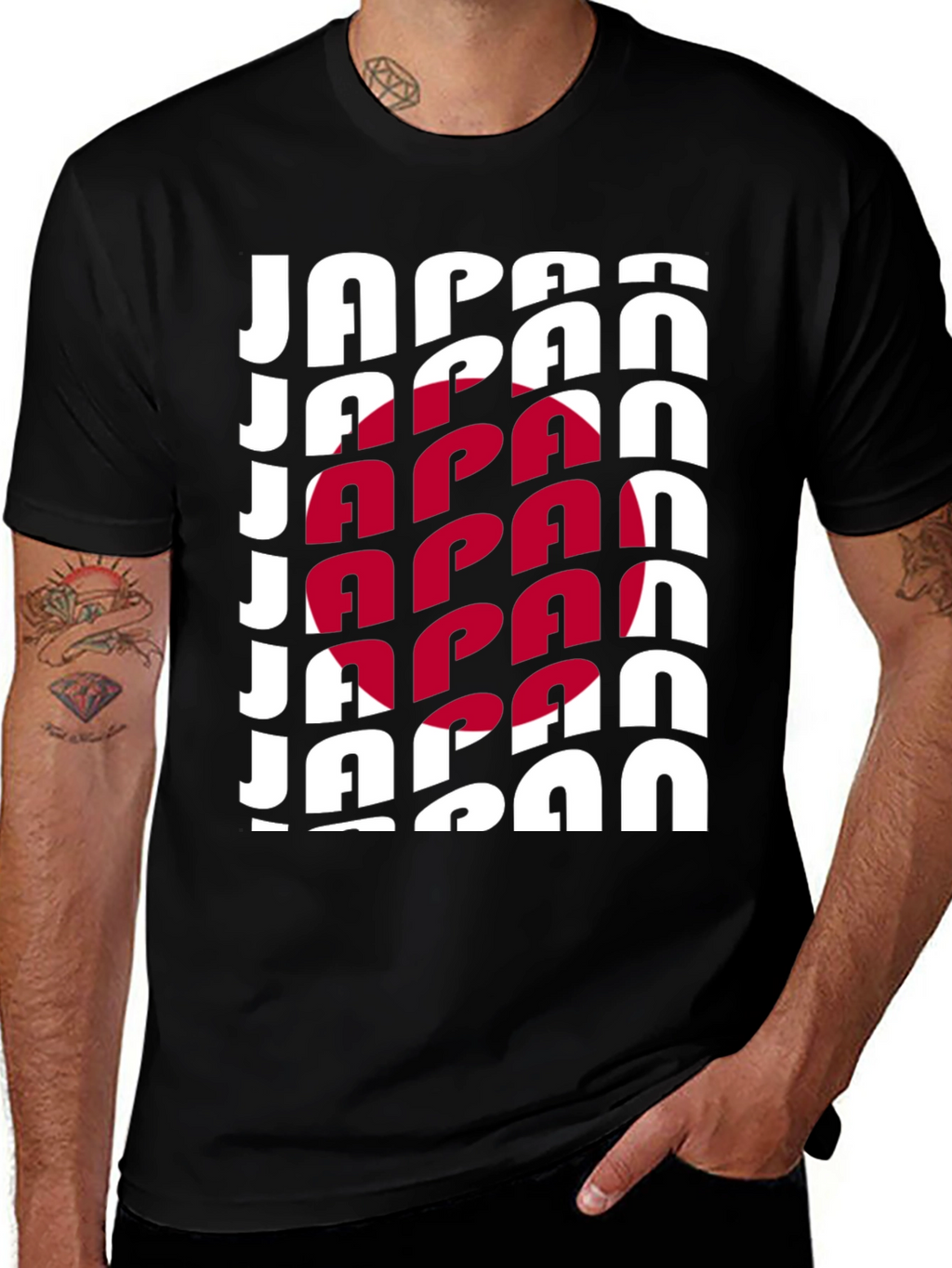 Japan Flag Graphic Tee - Black Unisex T-Shirt