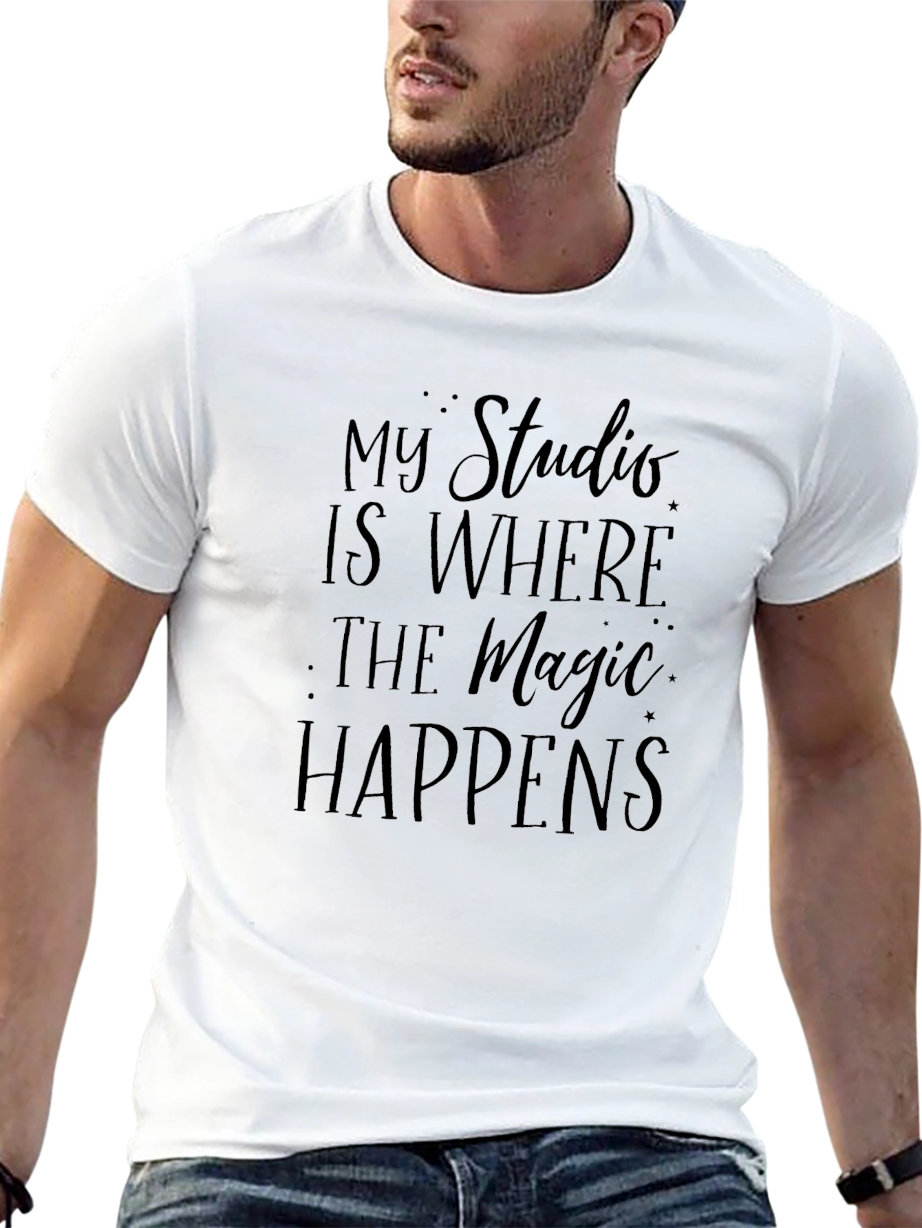 My Studio is Where The Magic Happens Black T-Shirt