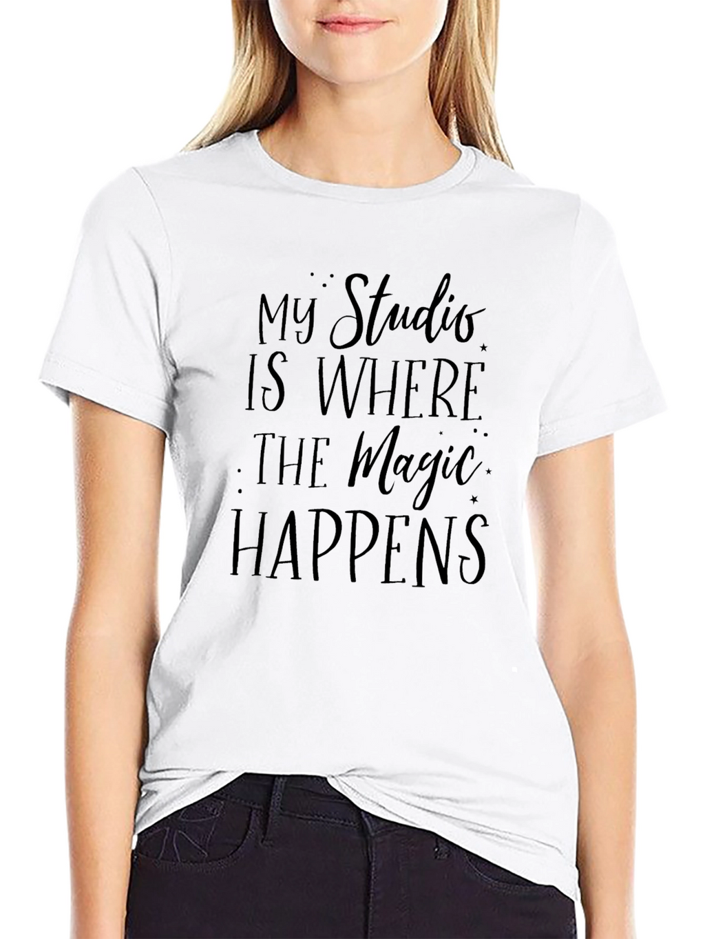 My Studio is Where The Magic Happens Black T-Shirt
