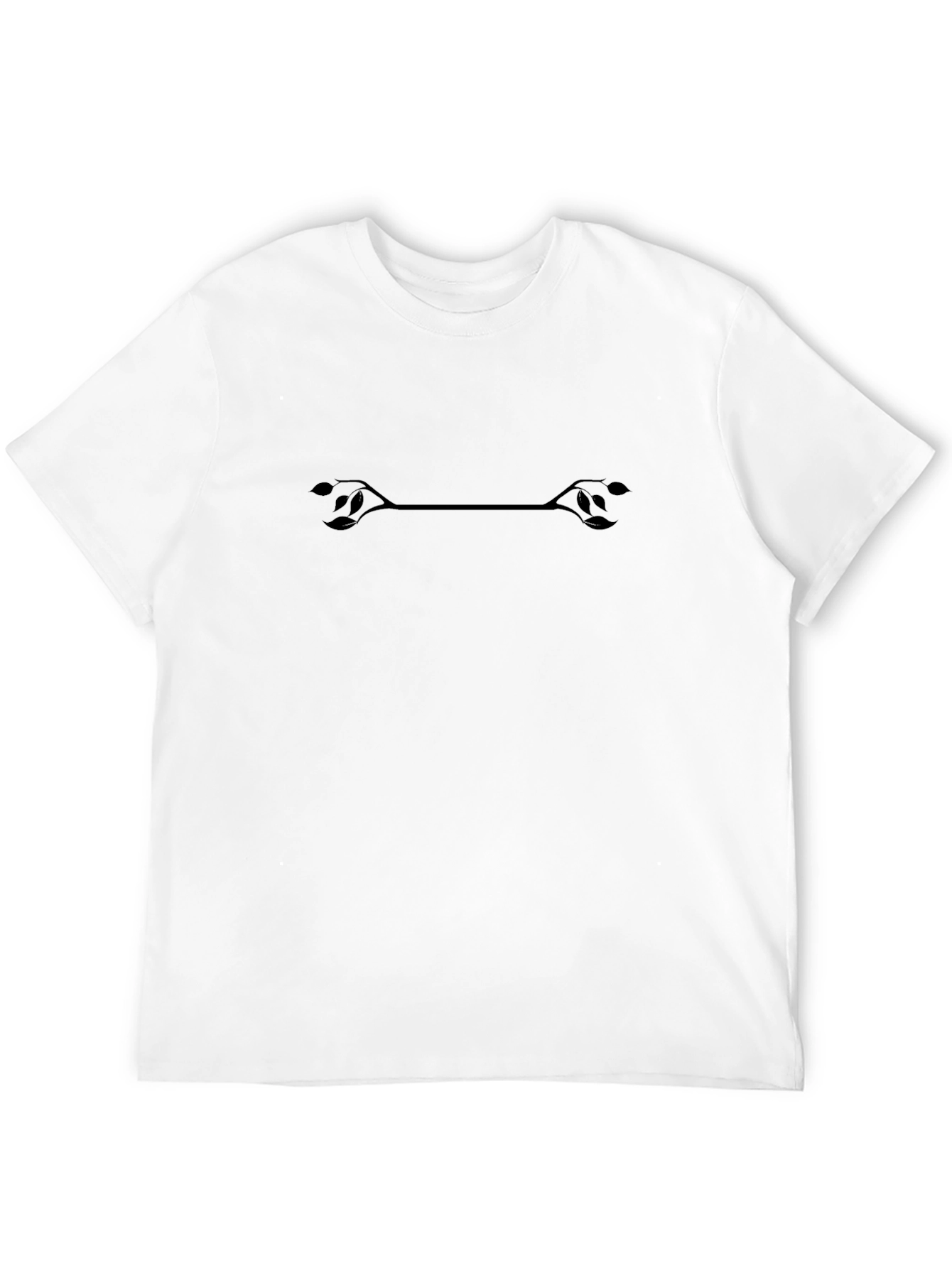 Stylish Black T-Shirt with Leaf Accent