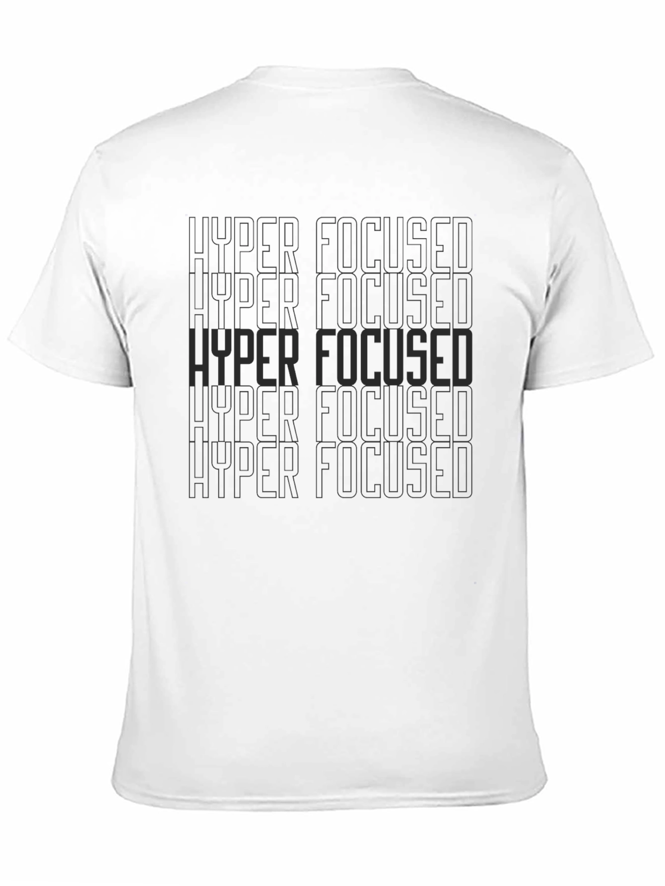 Hyper Focused T-Shirt - Dark Grey Text on Black