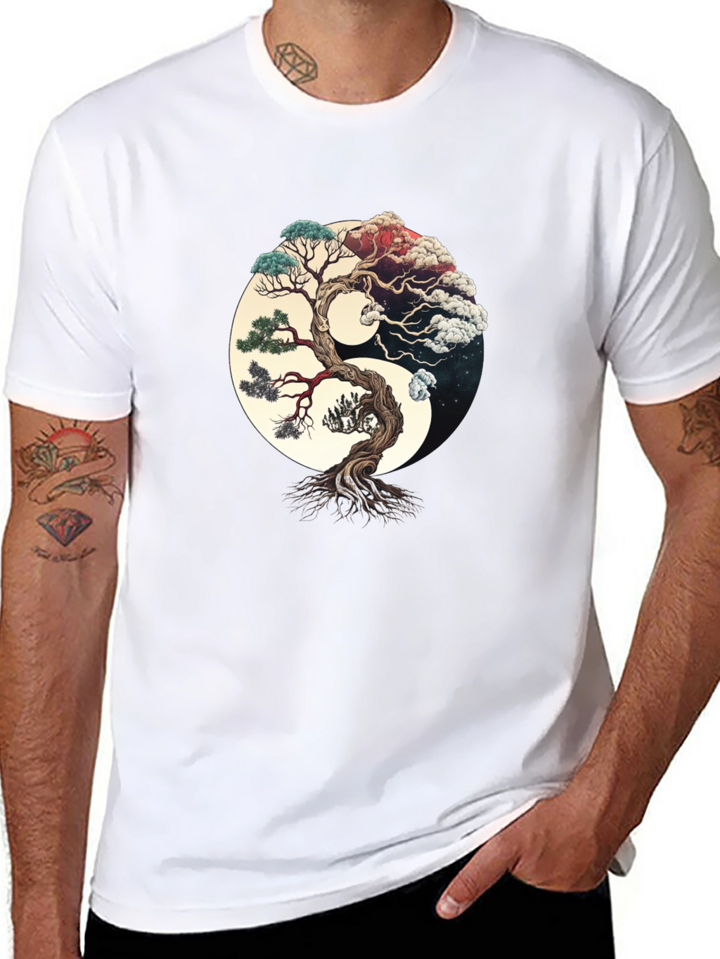 Yin Yang Tree Graphic Tee - Harmony & Balance