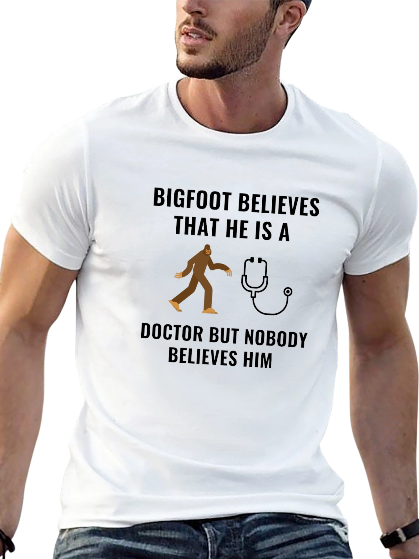 Bigfoot Doctor Graphic Tee Funny Novelty Shirt