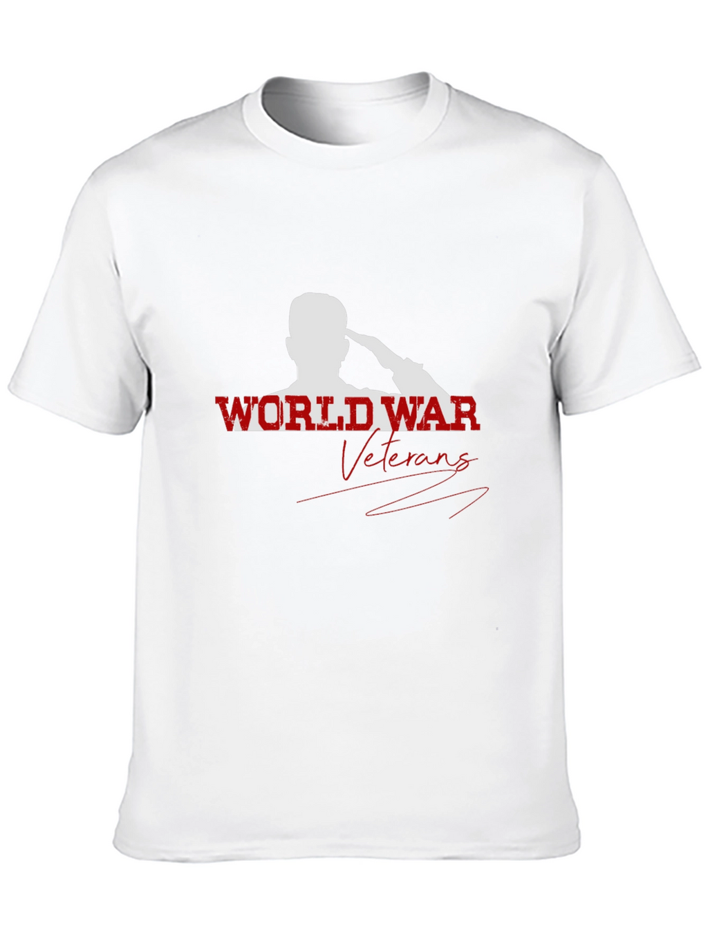 World War Veterans Graphic Print Crew Neck T-Shirt