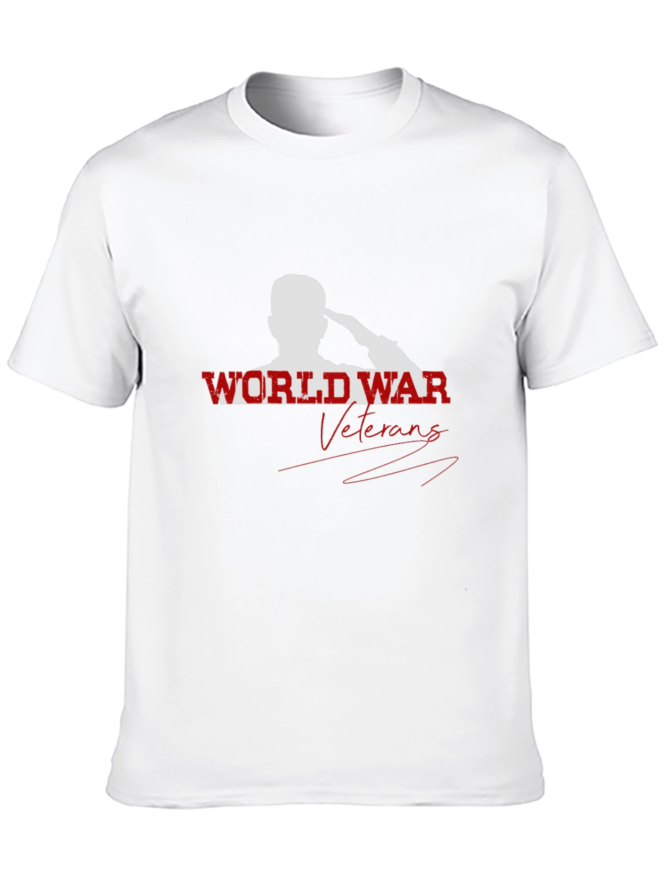World War Veterans Graphic Print Crew Neck T-Shirt