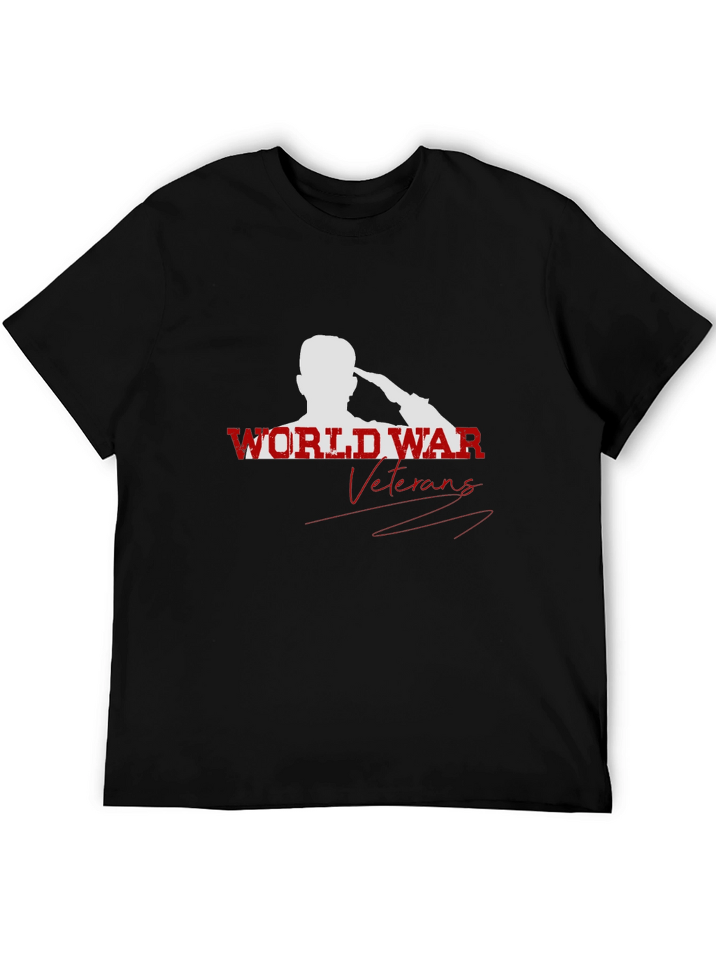 World War Veterans Graphic Print Crew Neck T-Shirt