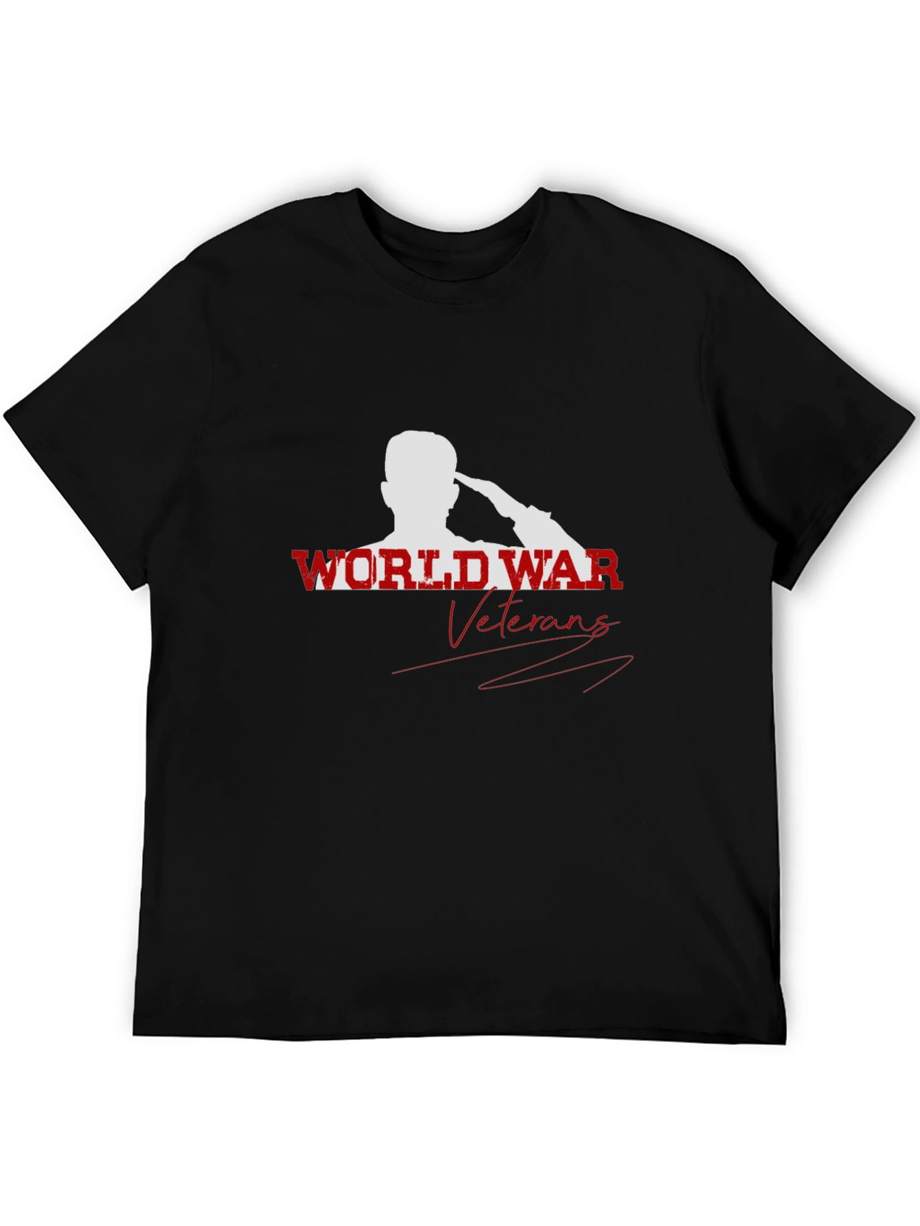 World War Veterans Graphic Print Crew Neck T-Shirt