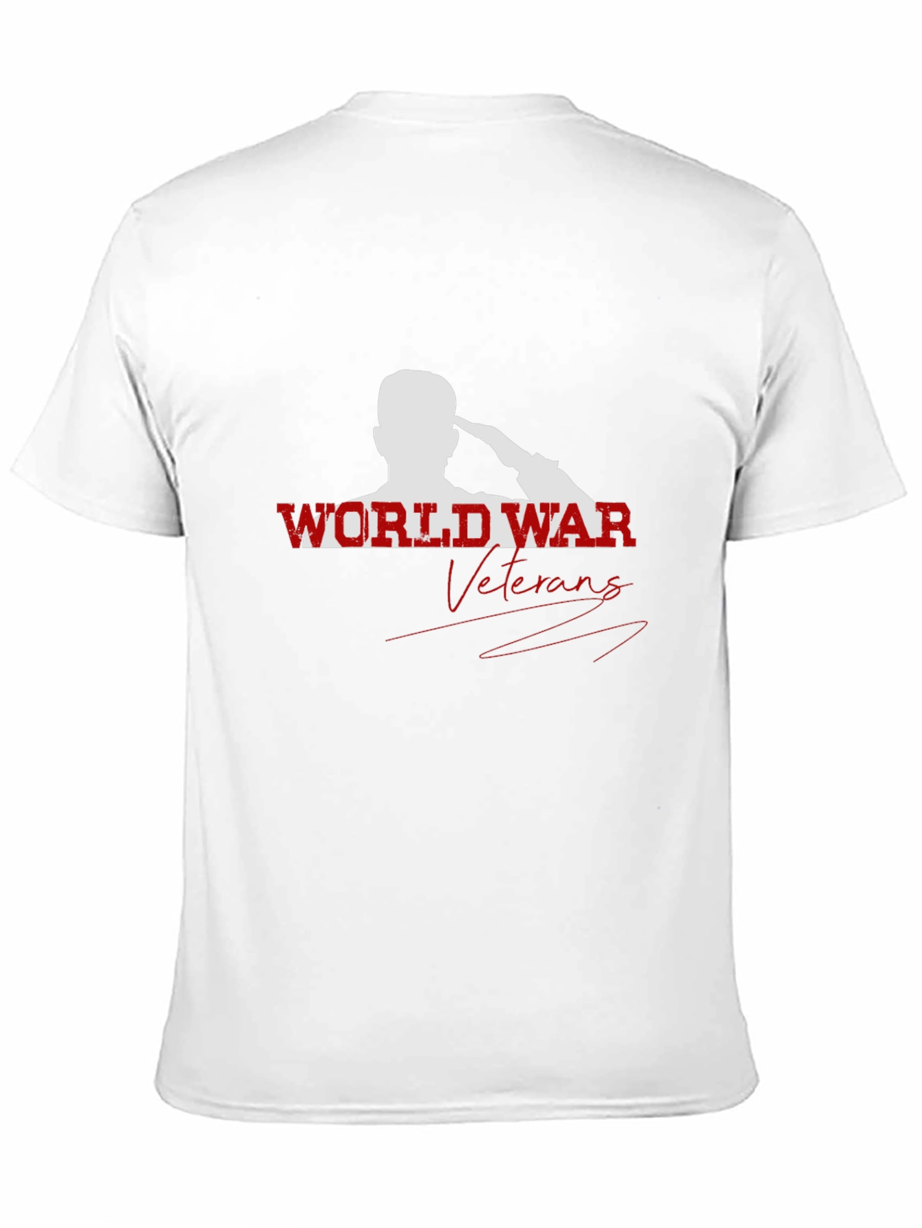 World War Veterans Graphic Print Crew Neck T-Shirt