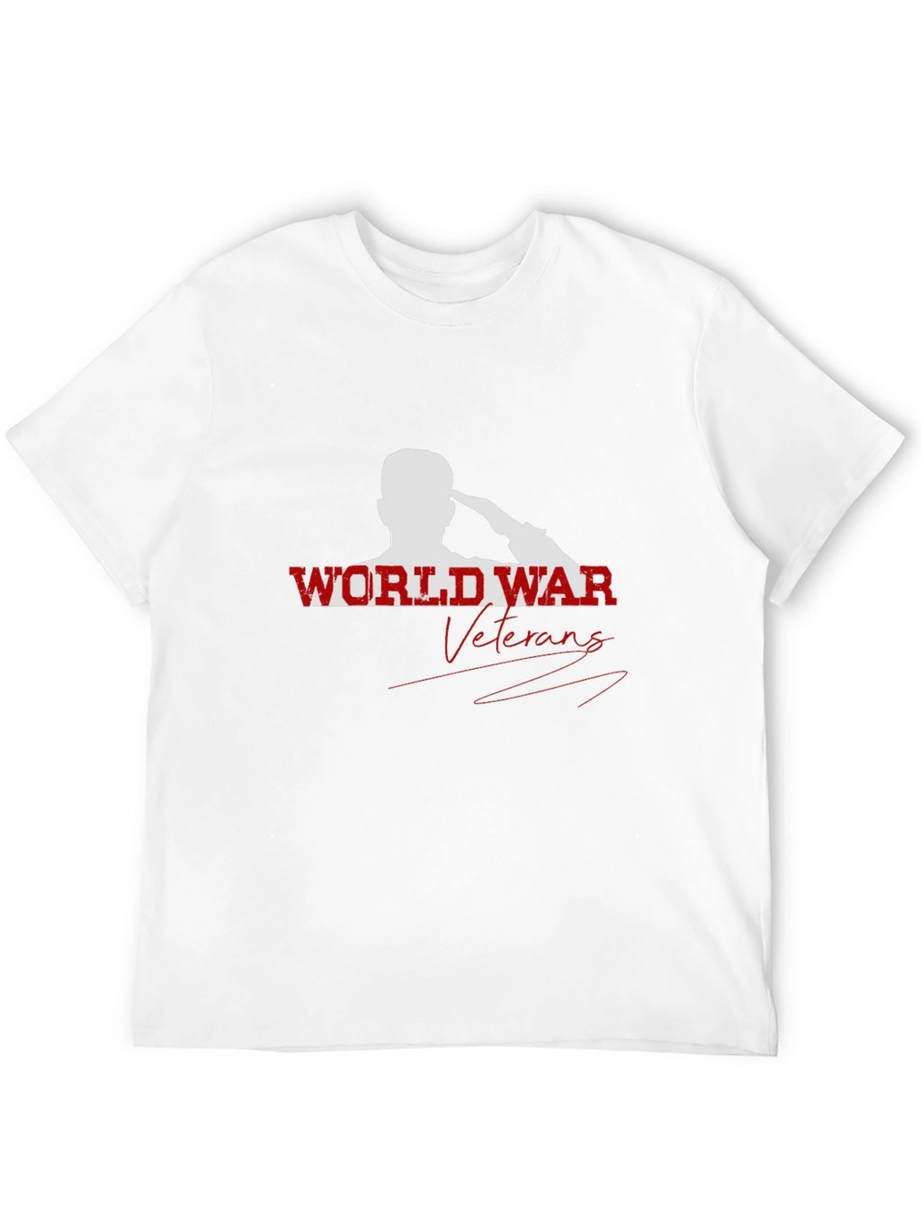 World War Veterans Graphic Print Crew Neck T-Shirt