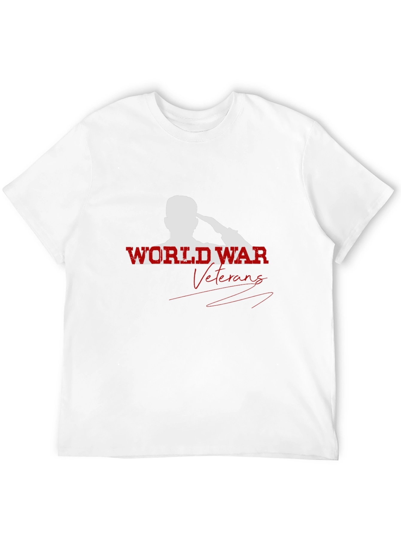 World War Veterans Graphic Print Crew Neck T-Shirt
