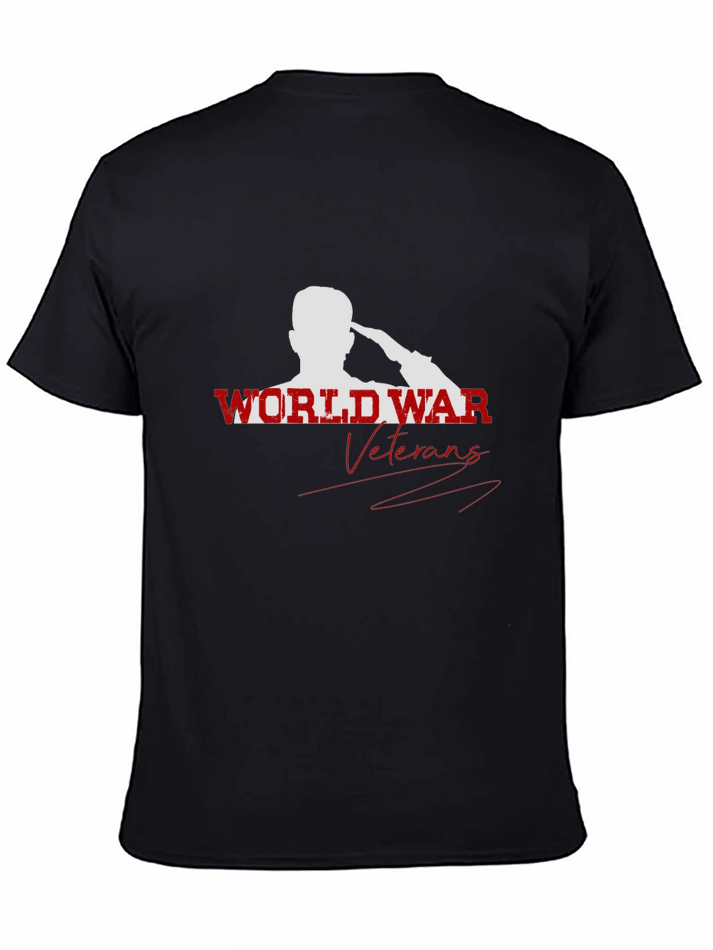 World War Veterans Graphic Print Crew Neck T-Shirt