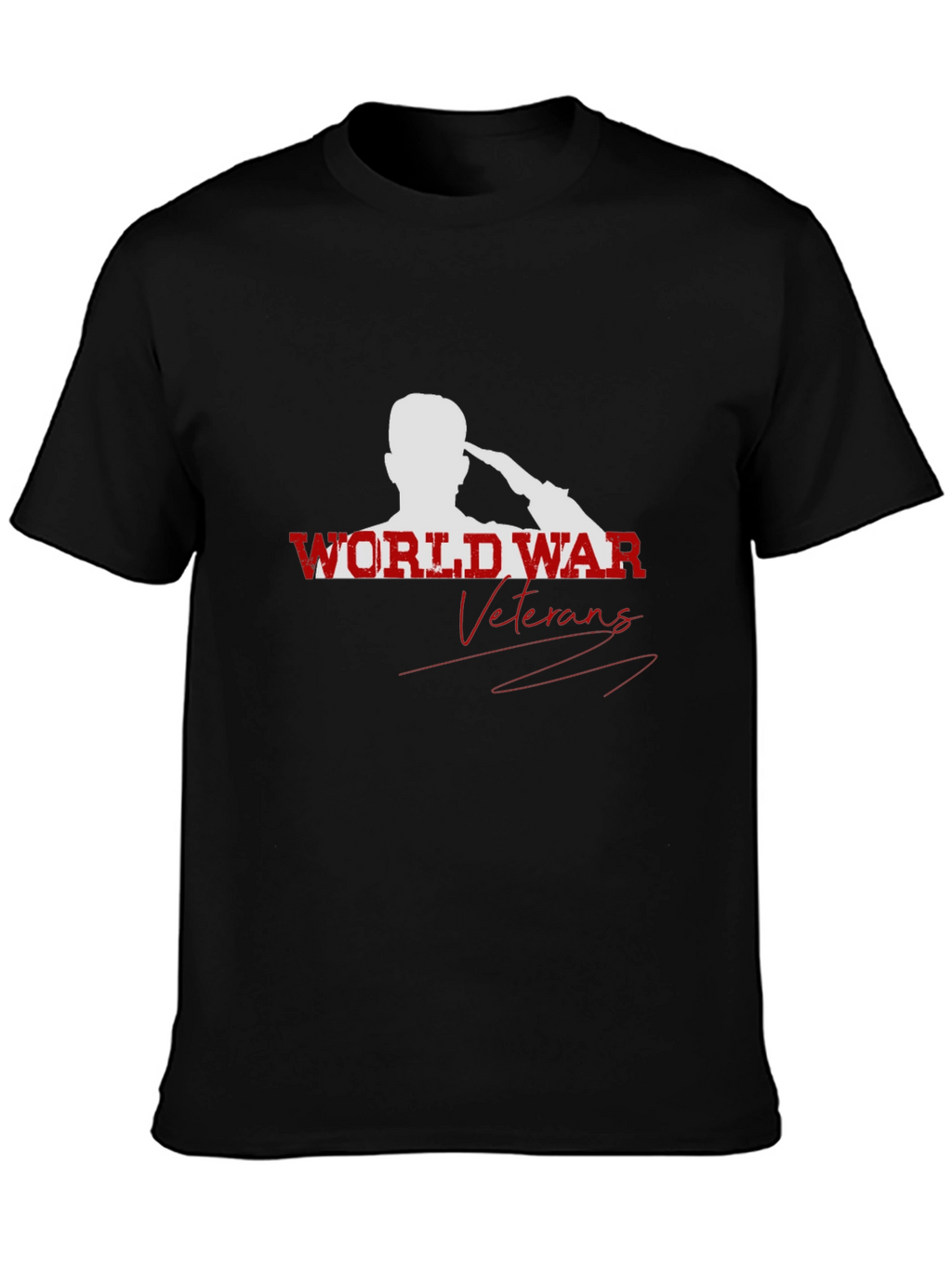 World War Veterans Graphic Print Crew Neck T-Shirt