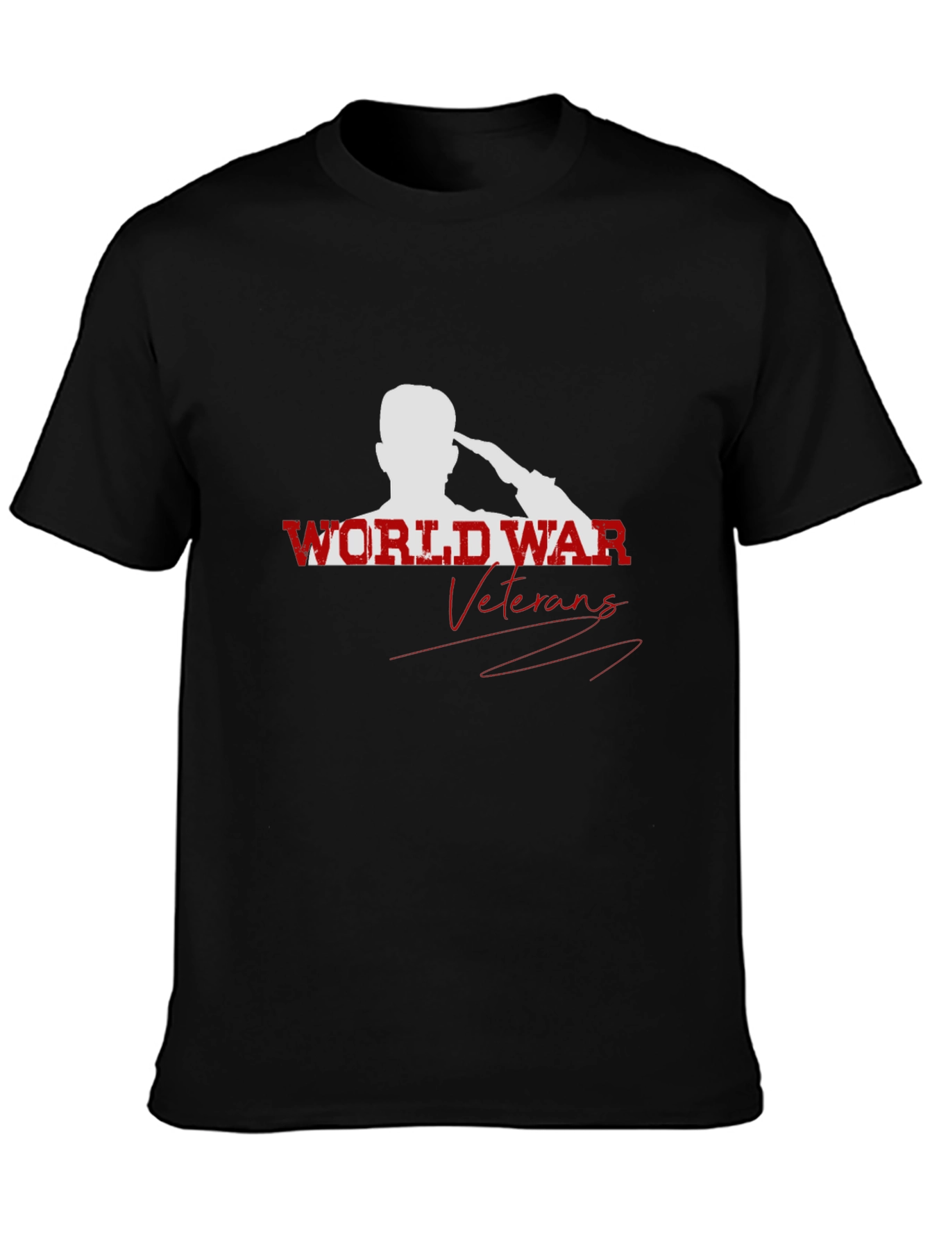 World War Veterans Graphic Print Crew Neck T-Shirt