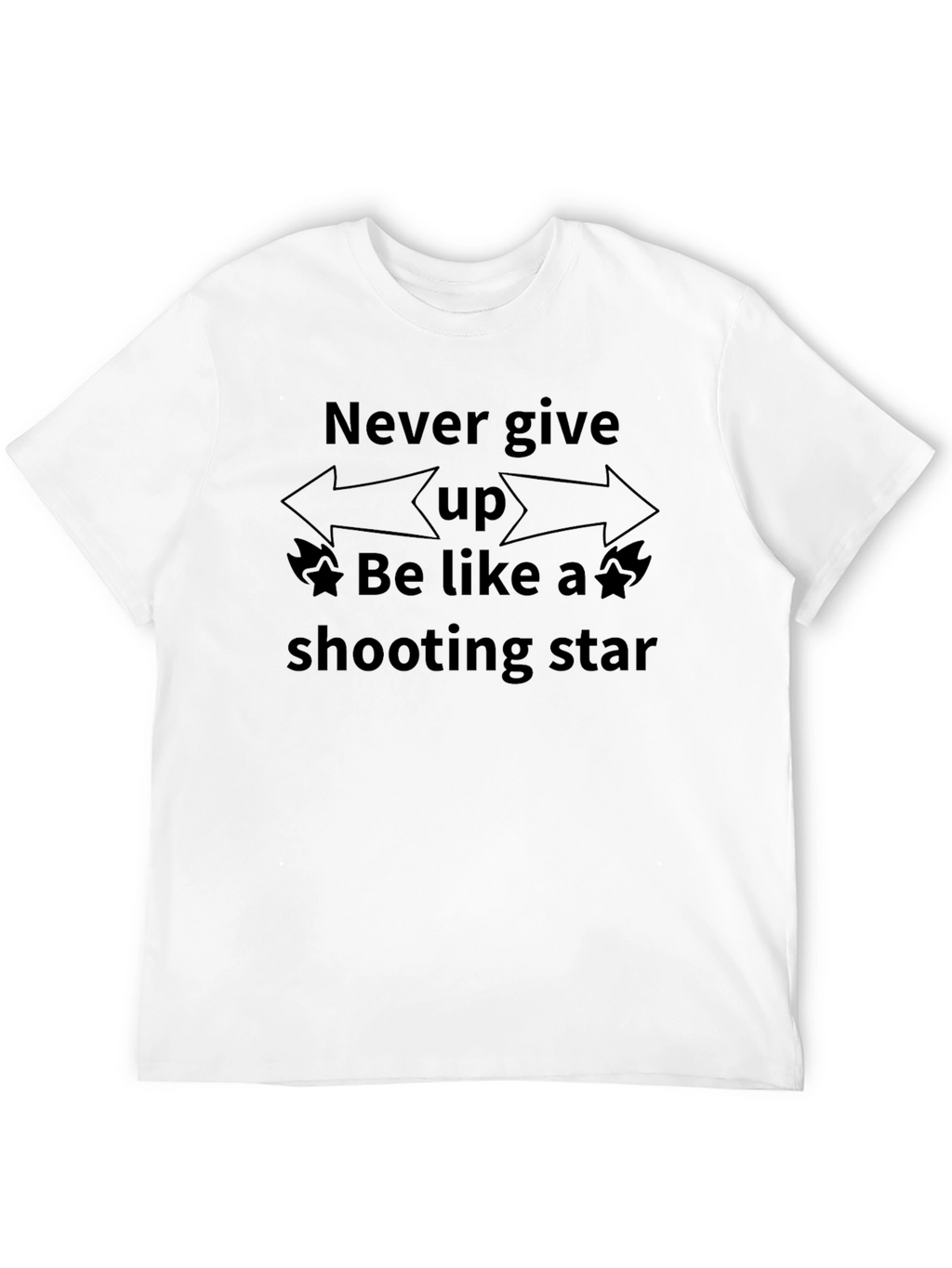 Never Give Up Shooting Star Black T-Shirt