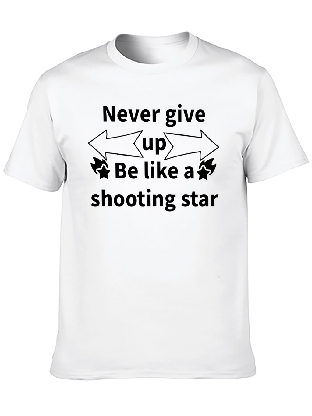 Never Give Up Shooting Star Black T-Shirt