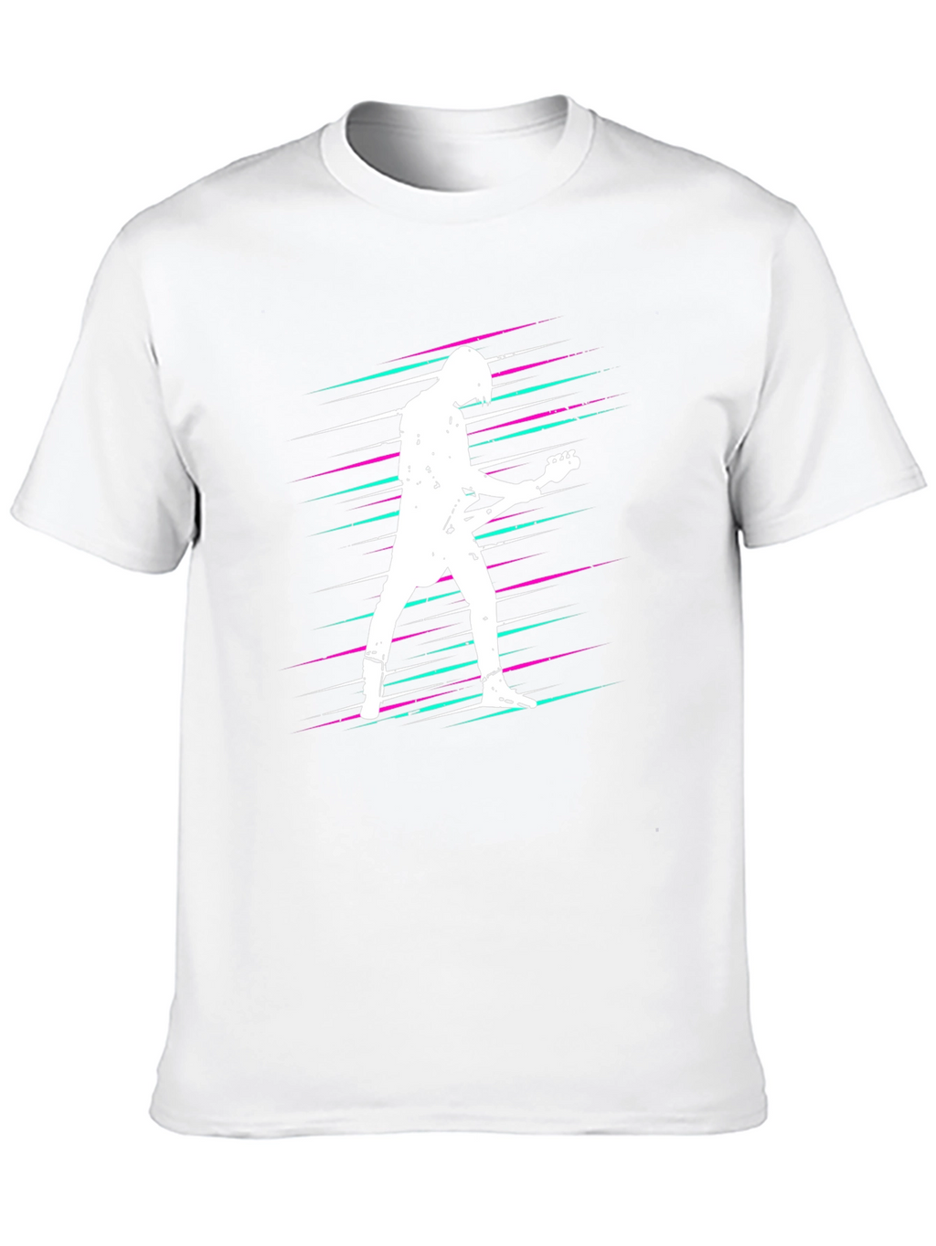 Retro Guitarist Graphic Tee - Black