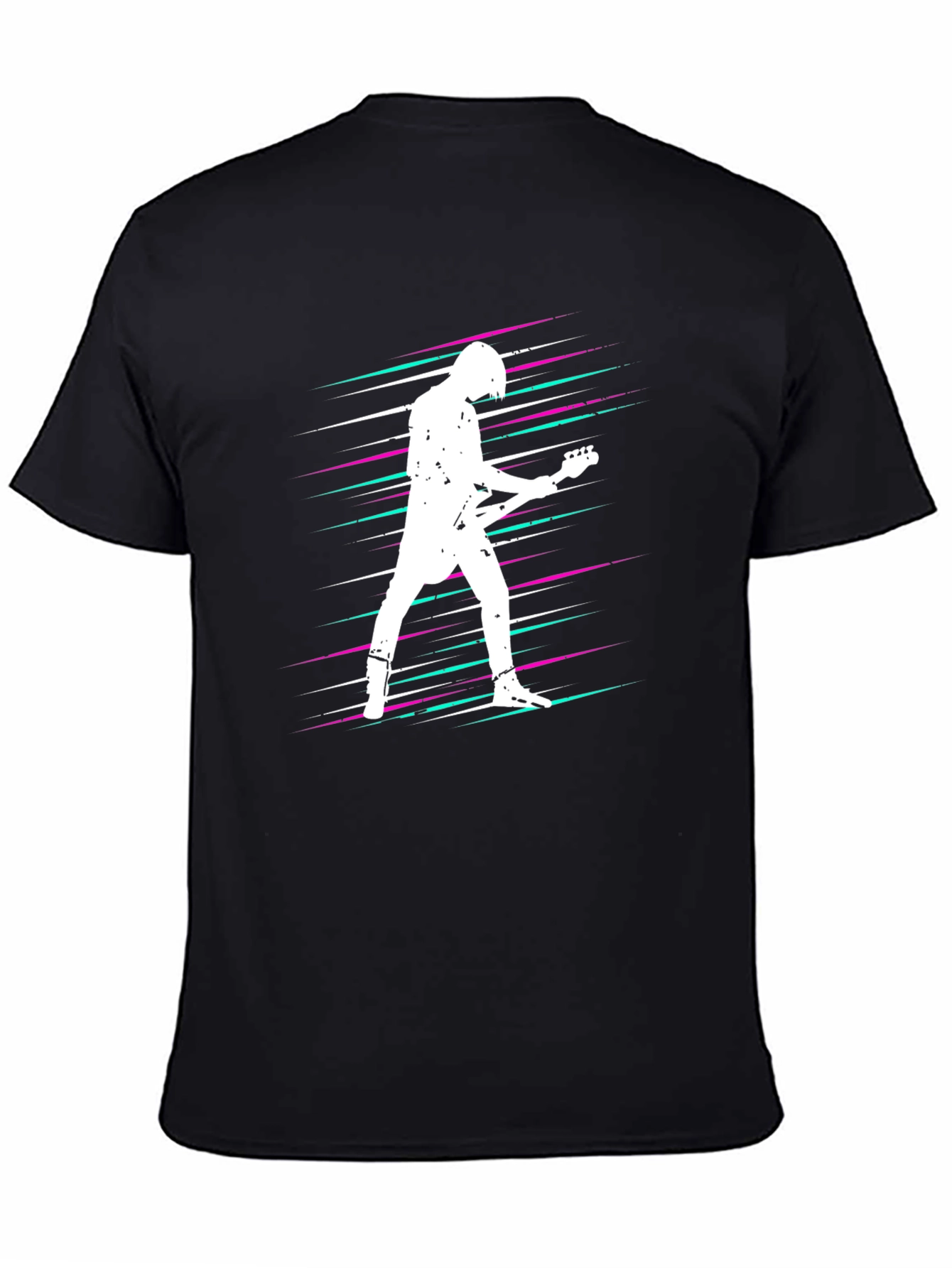 Retro Guitarist Graphic Tee - Black