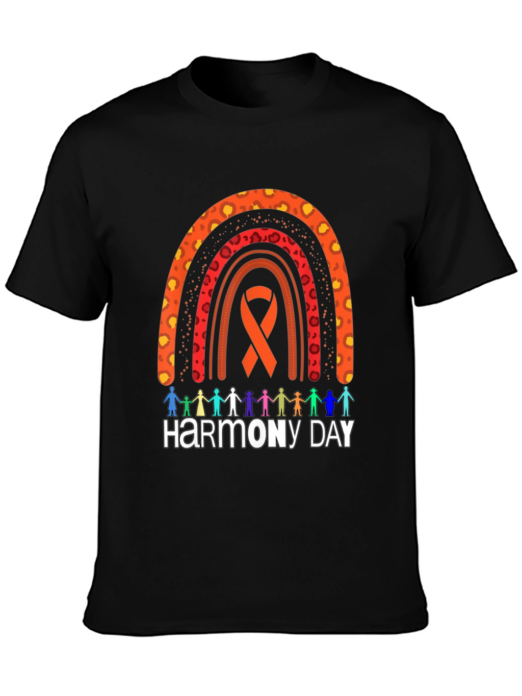 Harmony Day Graphic Tee - Rainbow Ribbon Design