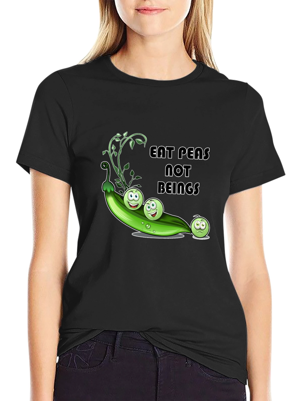 Eat Peas Not Beings Vegan Graphic T-Shirt