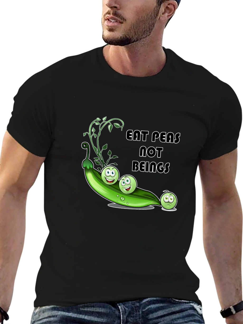 Eat Peas Not Beings Vegan Graphic T-Shirt