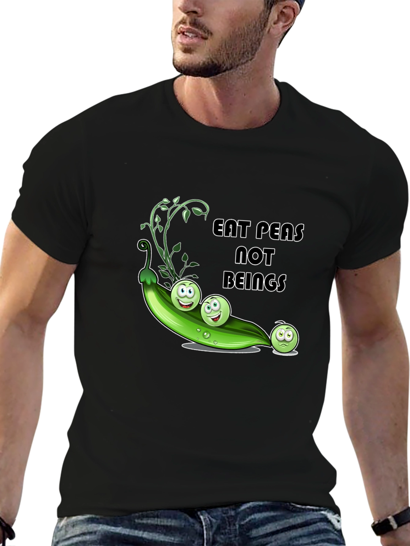 Eat Peas Not Beings Vegan Graphic T-Shirt