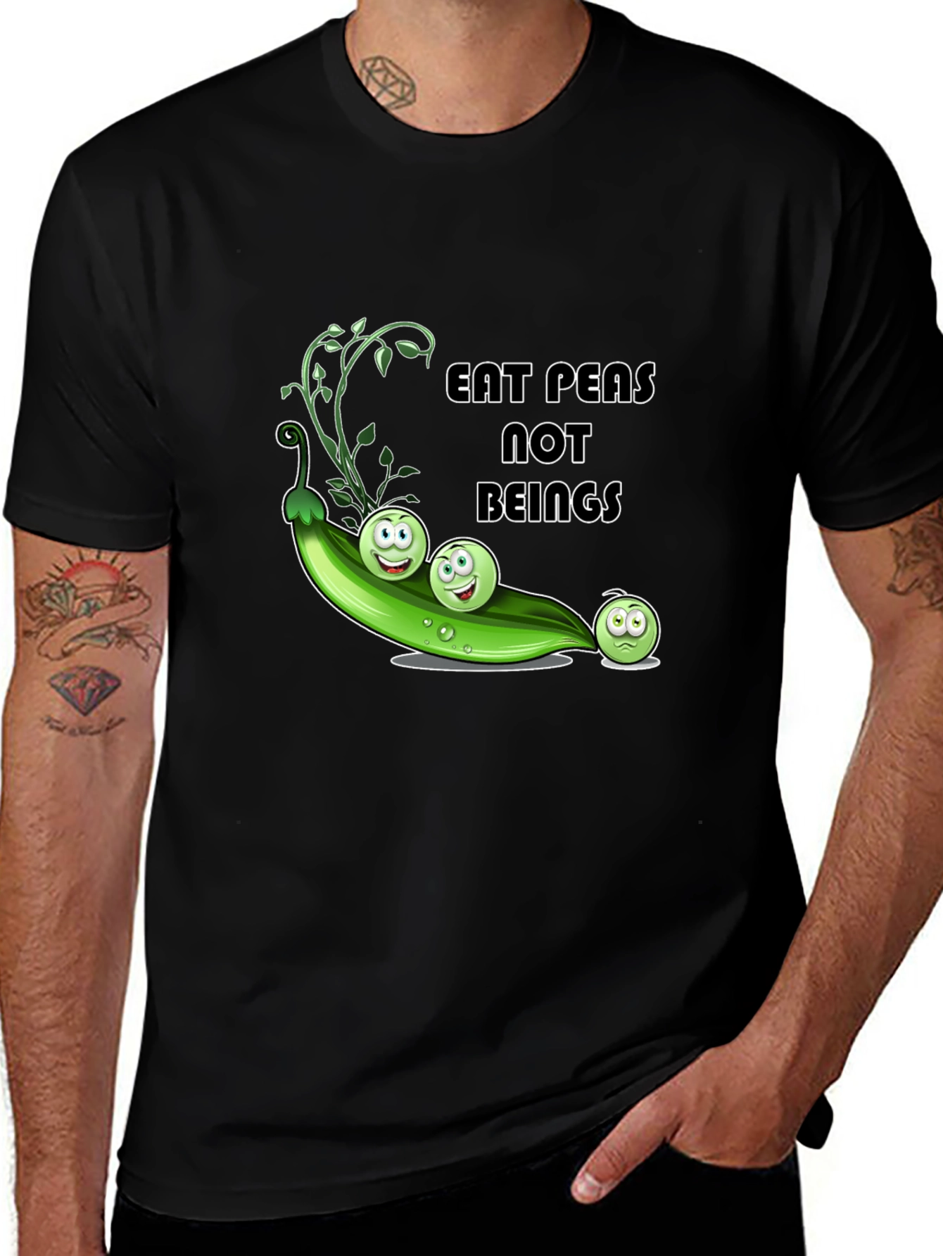 Eat Peas Not Beings Vegan Graphic T-Shirt