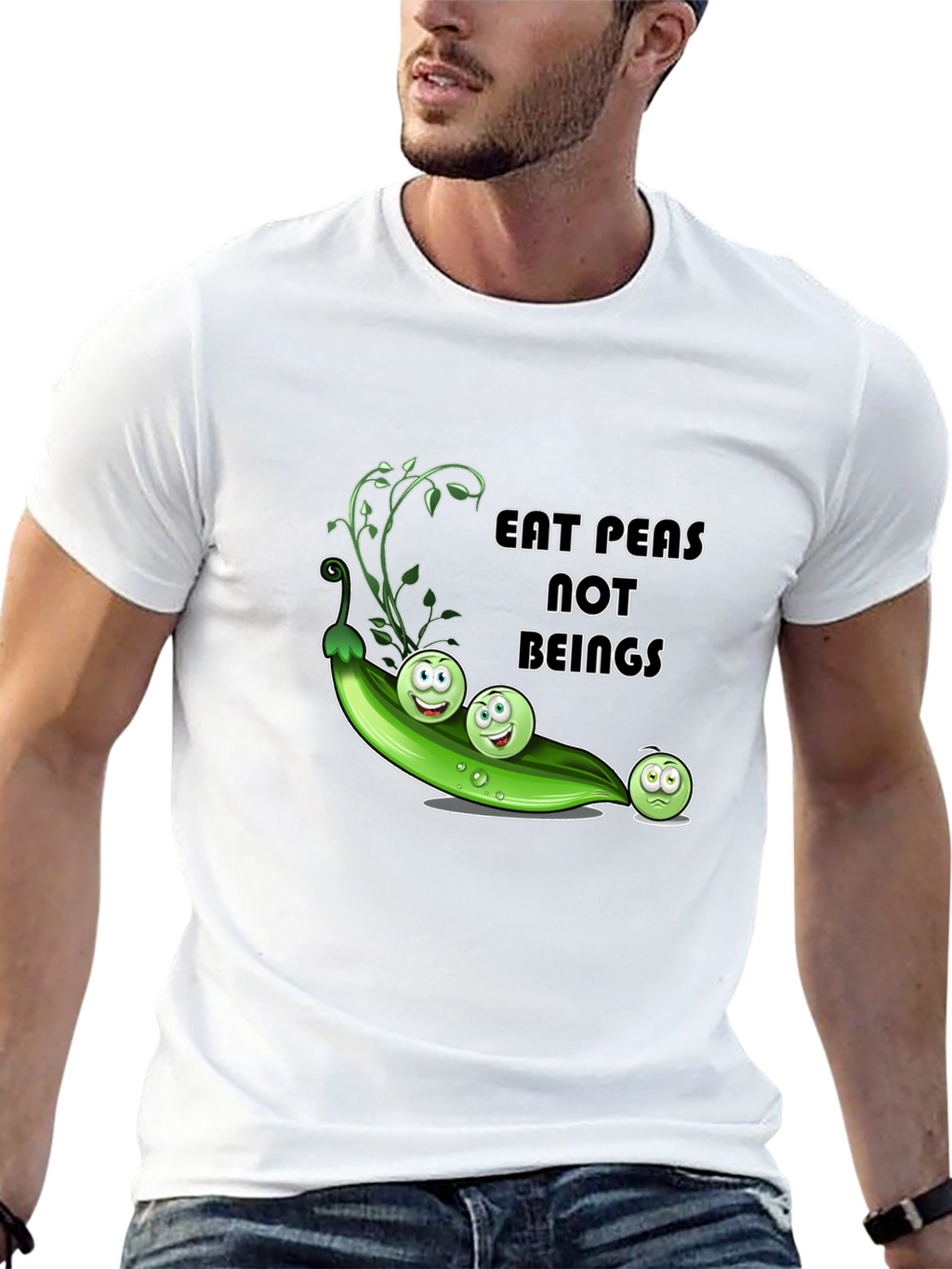 Eat Peas Not Beings Vegan Graphic T-Shirt