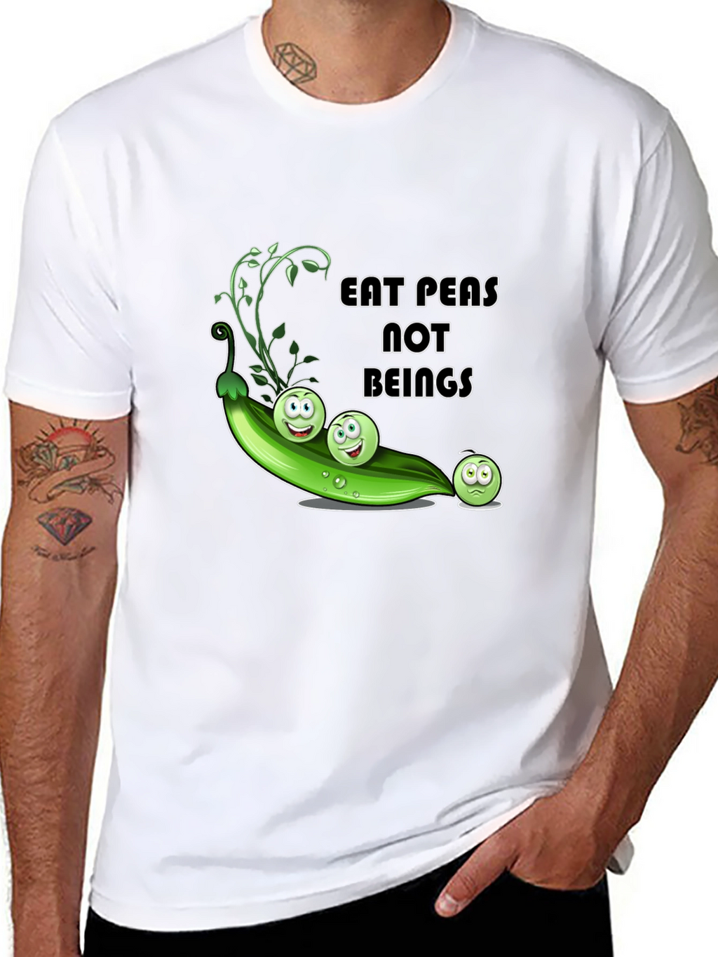 Eat Peas Not Beings Vegan Graphic T-Shirt