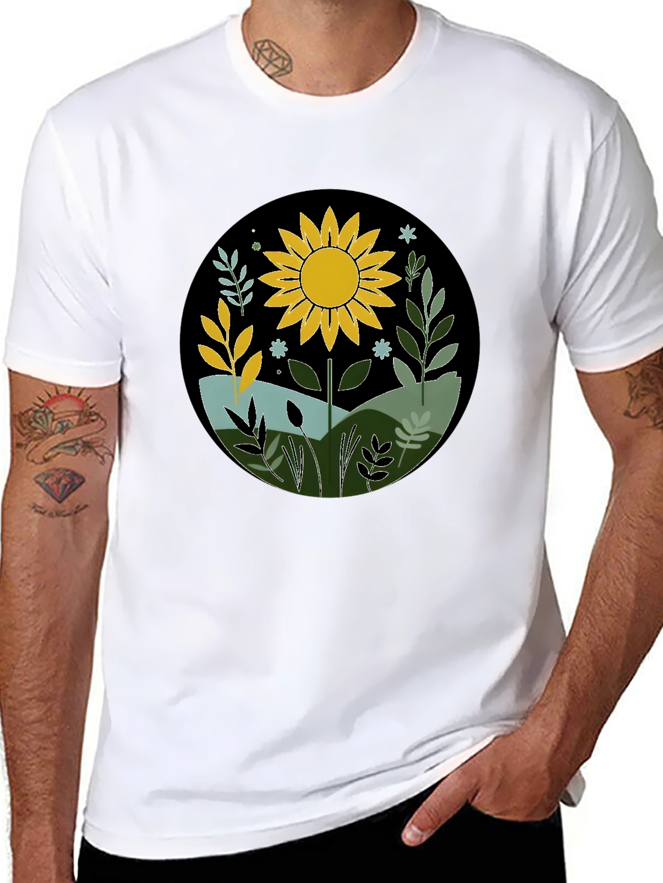 Sunflower Graphic Tee - Nature Inspired Design