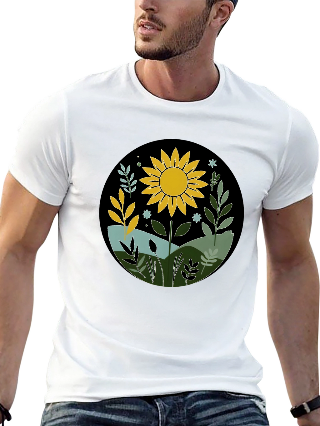 Sunflower Graphic Tee - Nature Inspired Design