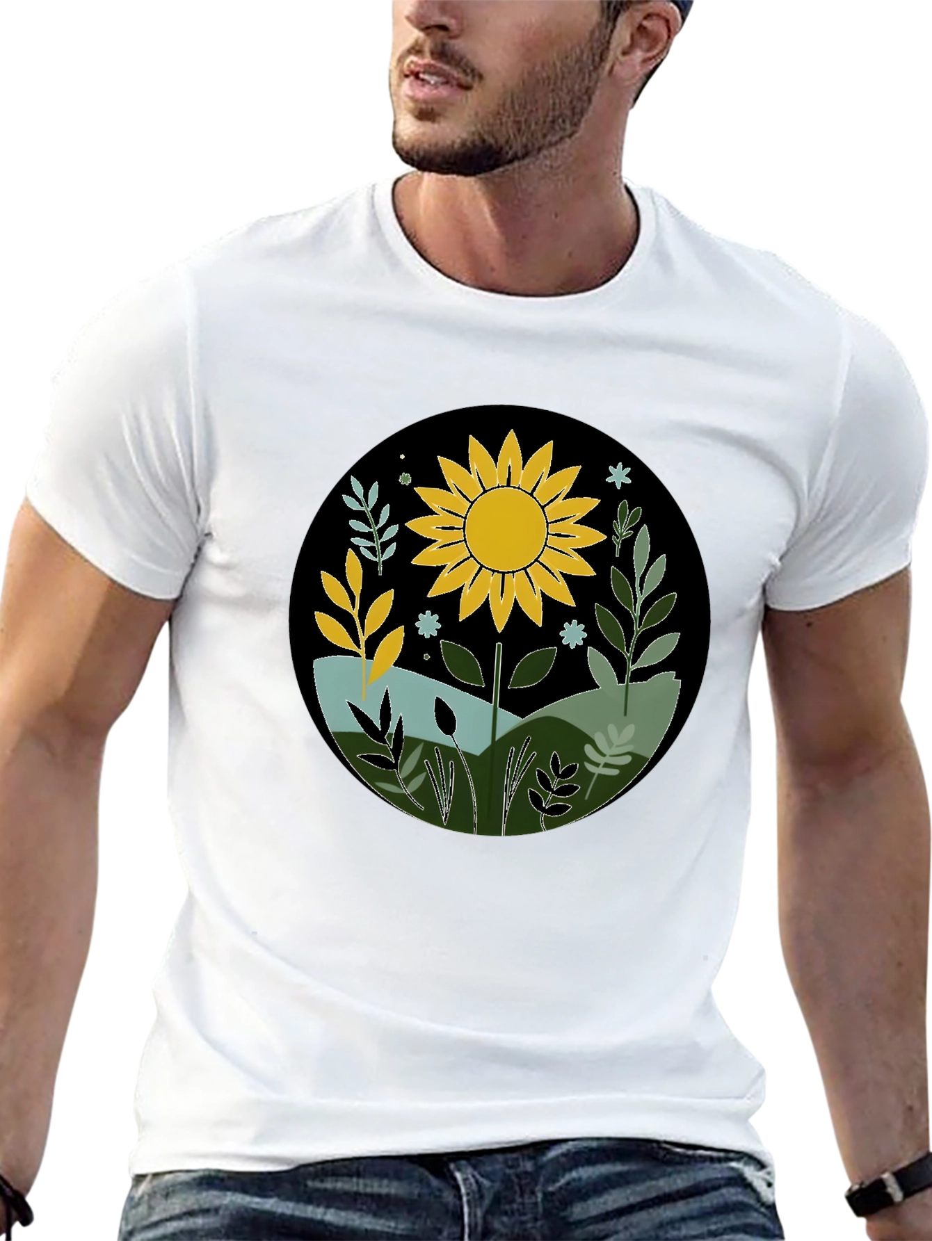 Sunflower Graphic Tee - Nature Inspired Design