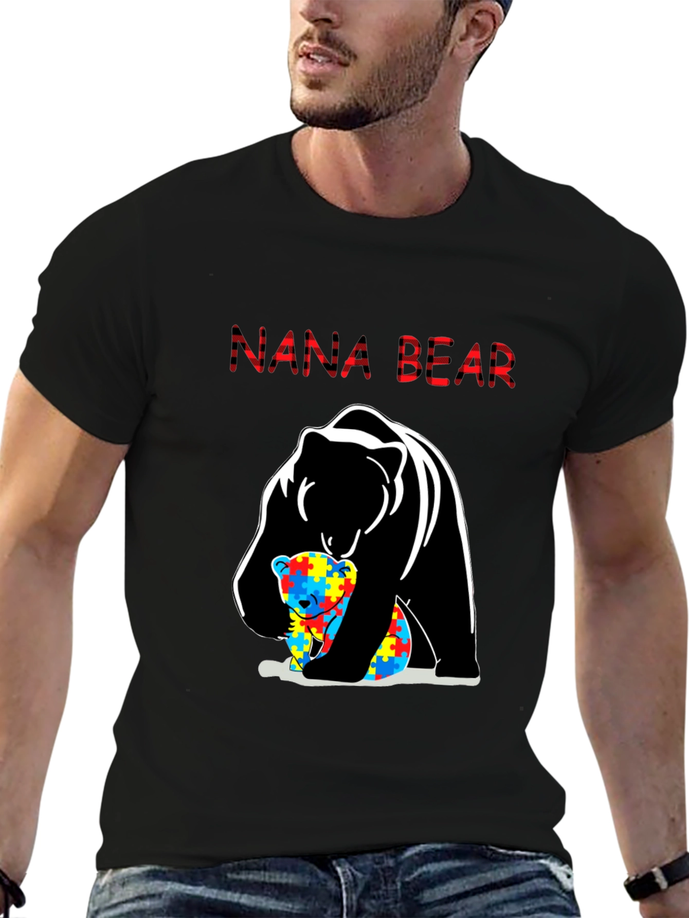 Nana Bear Autism Awareness T-Shirt