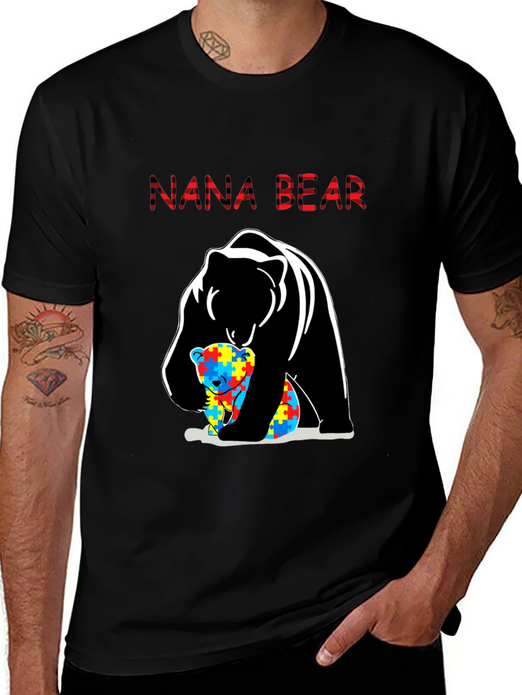 Nana Bear Autism Awareness T-Shirt
