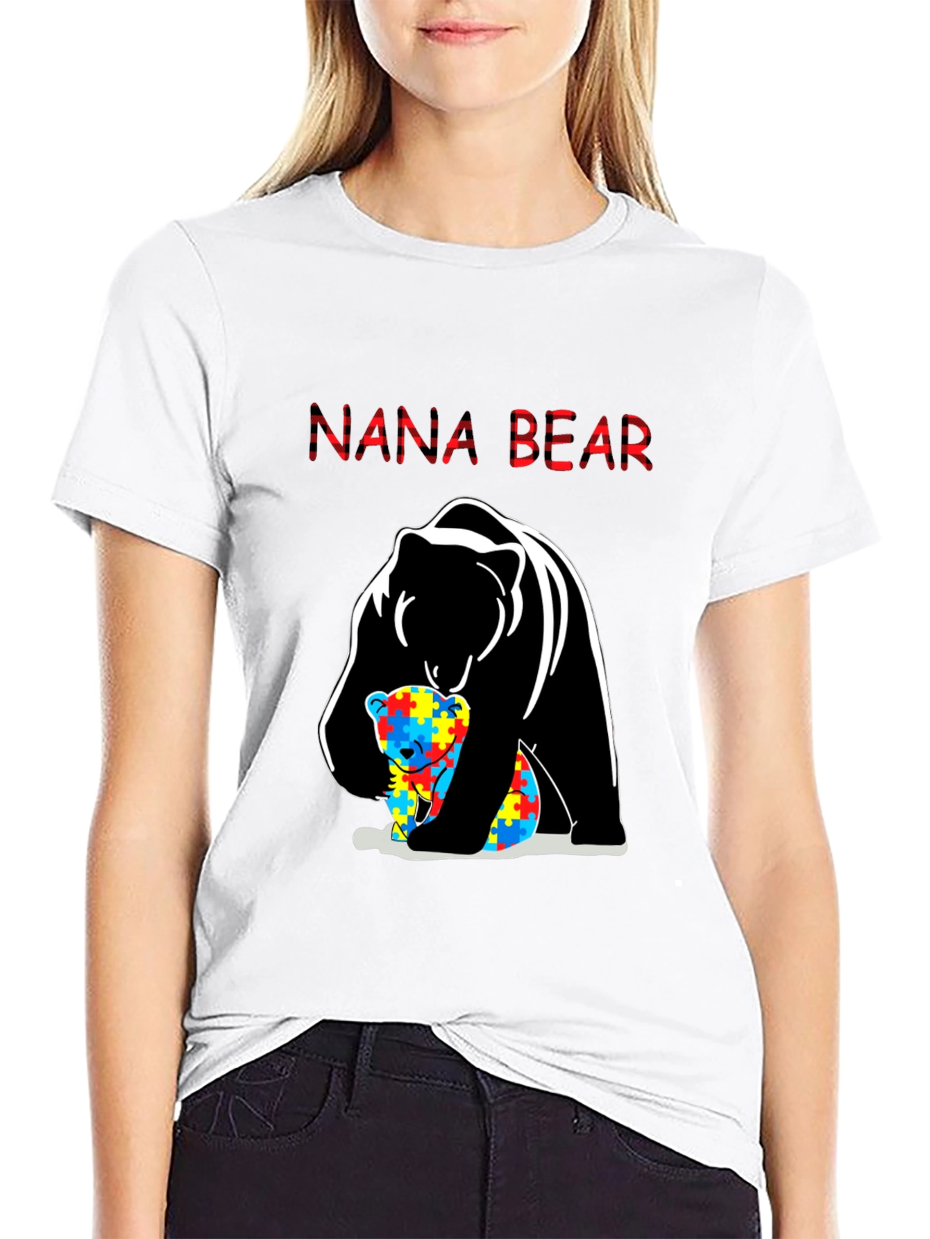 Nana Bear Autism Awareness T-Shirt