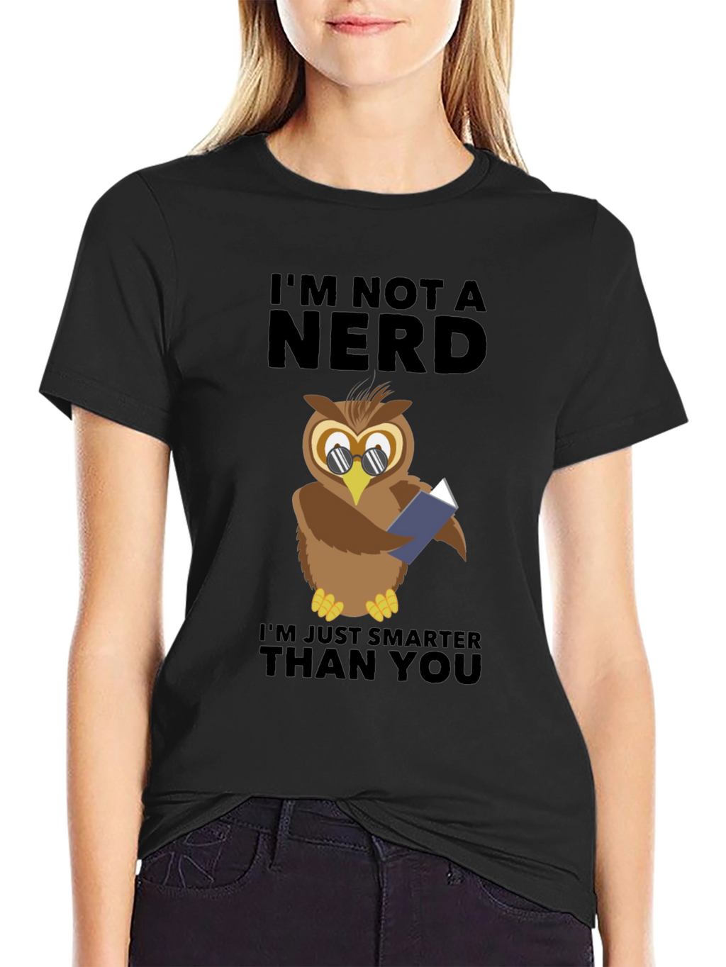 Smart Owl T-Shirt - Im Not a Nerd