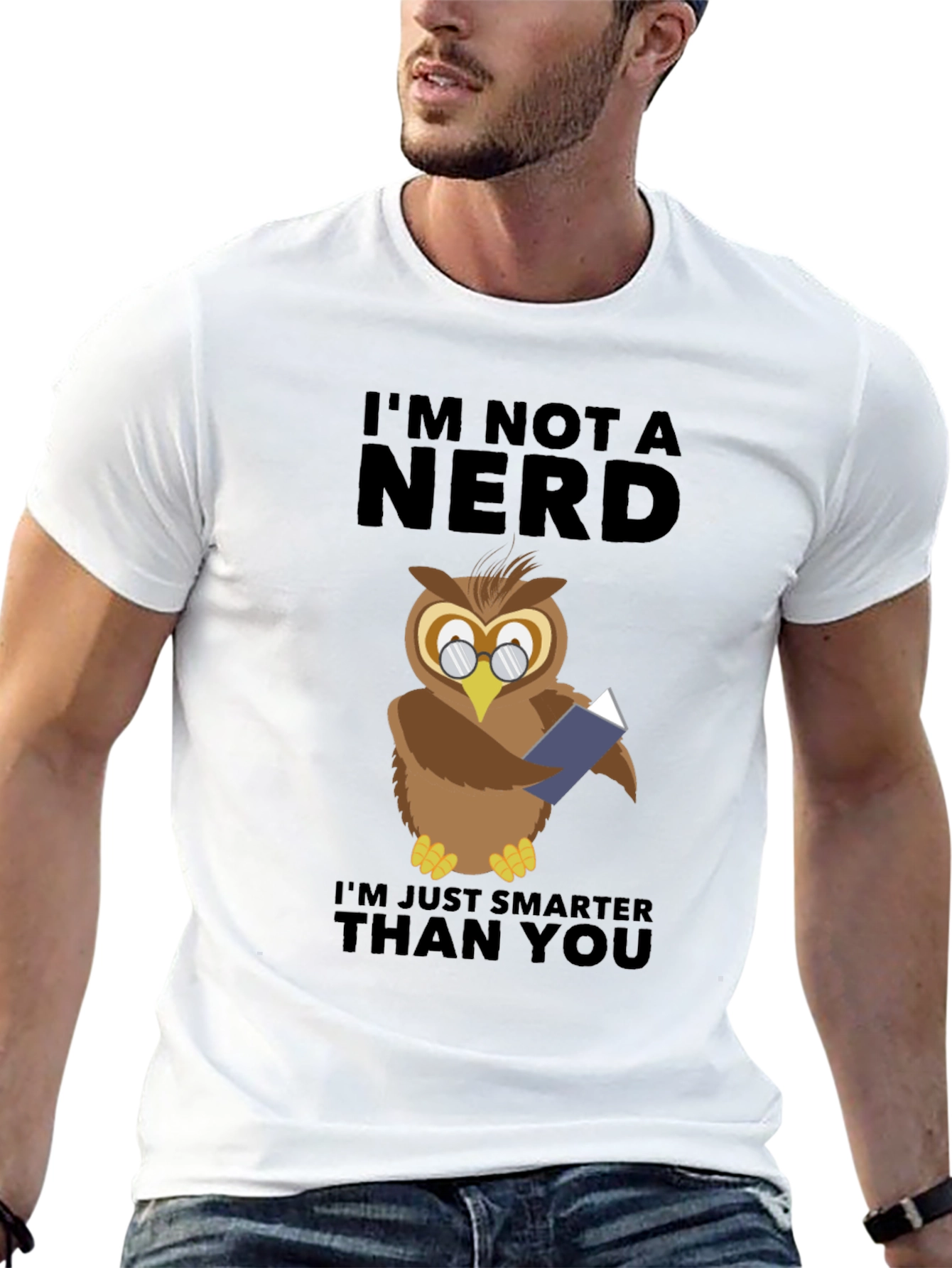 Smart Owl T-Shirt - Im Not a Nerd