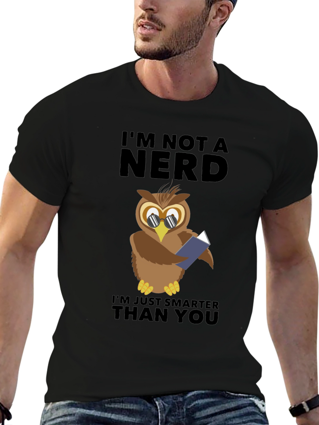 Smart Owl T-Shirt - Im Not a Nerd