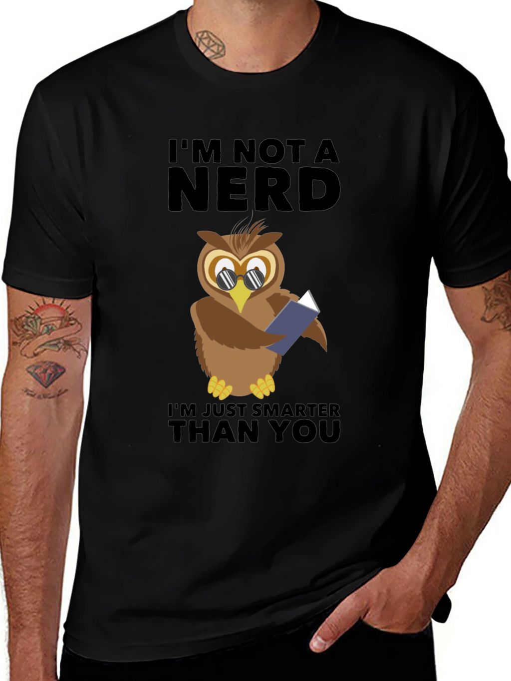 Smart Owl T-Shirt - Im Not a Nerd