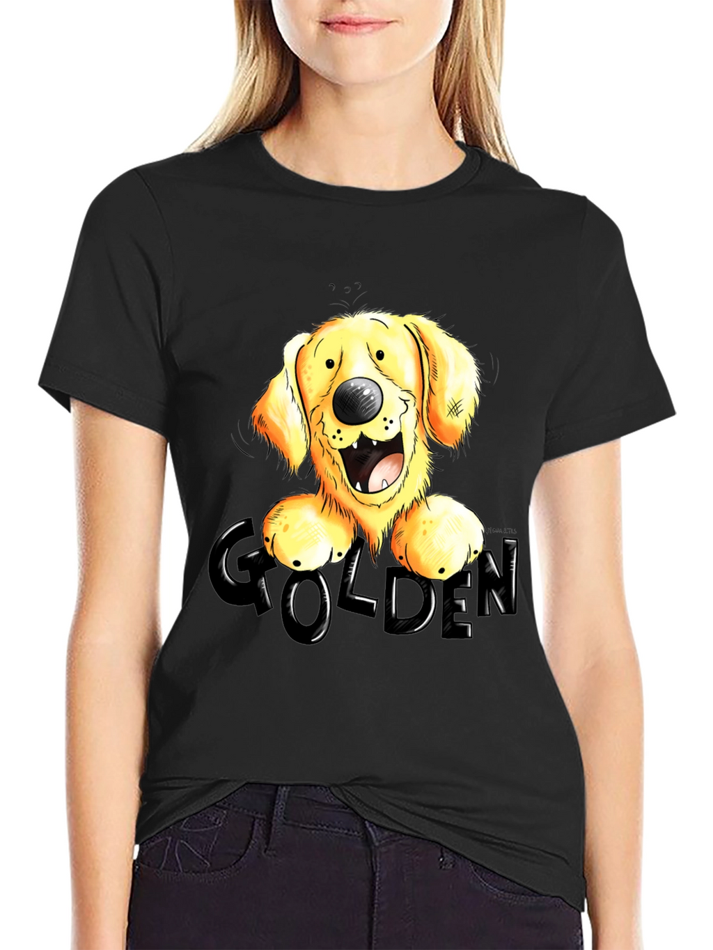 Golden Retriever Cartoon Graphic T-Shirt