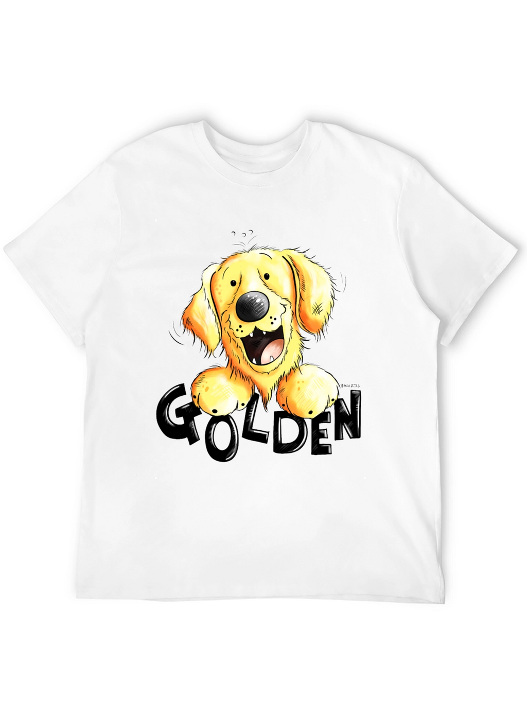 Golden Retriever Cartoon Graphic T-Shirt